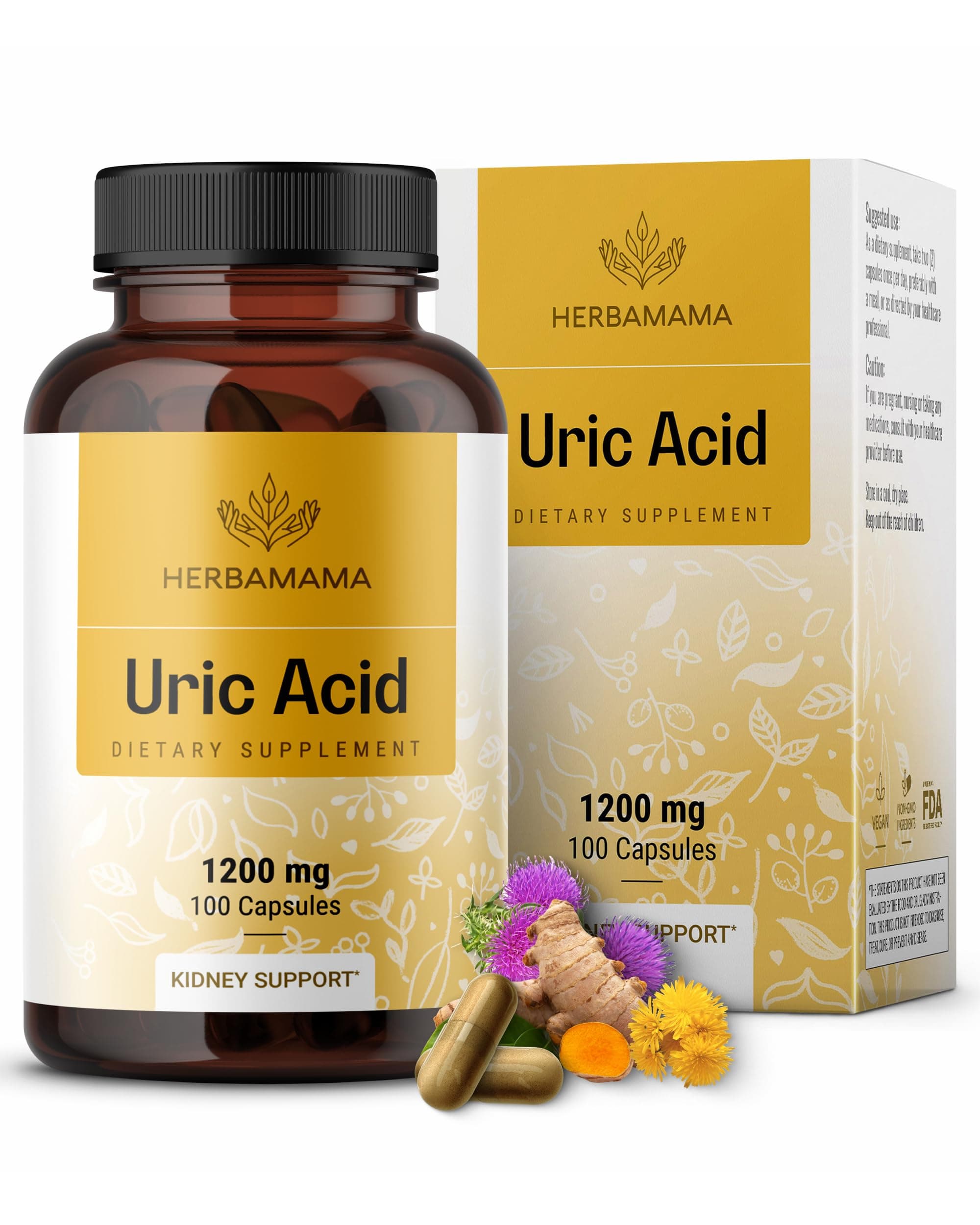 Uric Acid Cleanse Capsules - 1200mg Uric Acid Support Formula with Tart Cherry, Milk Thistle & Celery Root - Vegan, Non-GMO Supplement