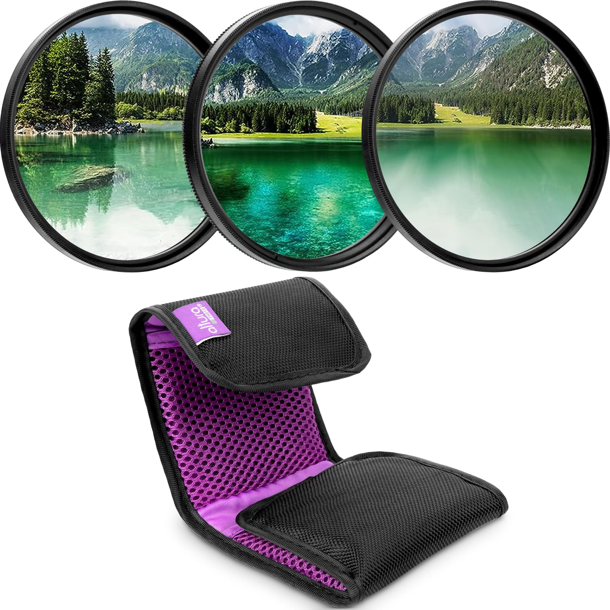 67MM Professional Photography Filter Kit (UV, CPL Polarizer, Neutral Density ND4) for Camera Lens with 67MM Filter Thread + Filter Pouch