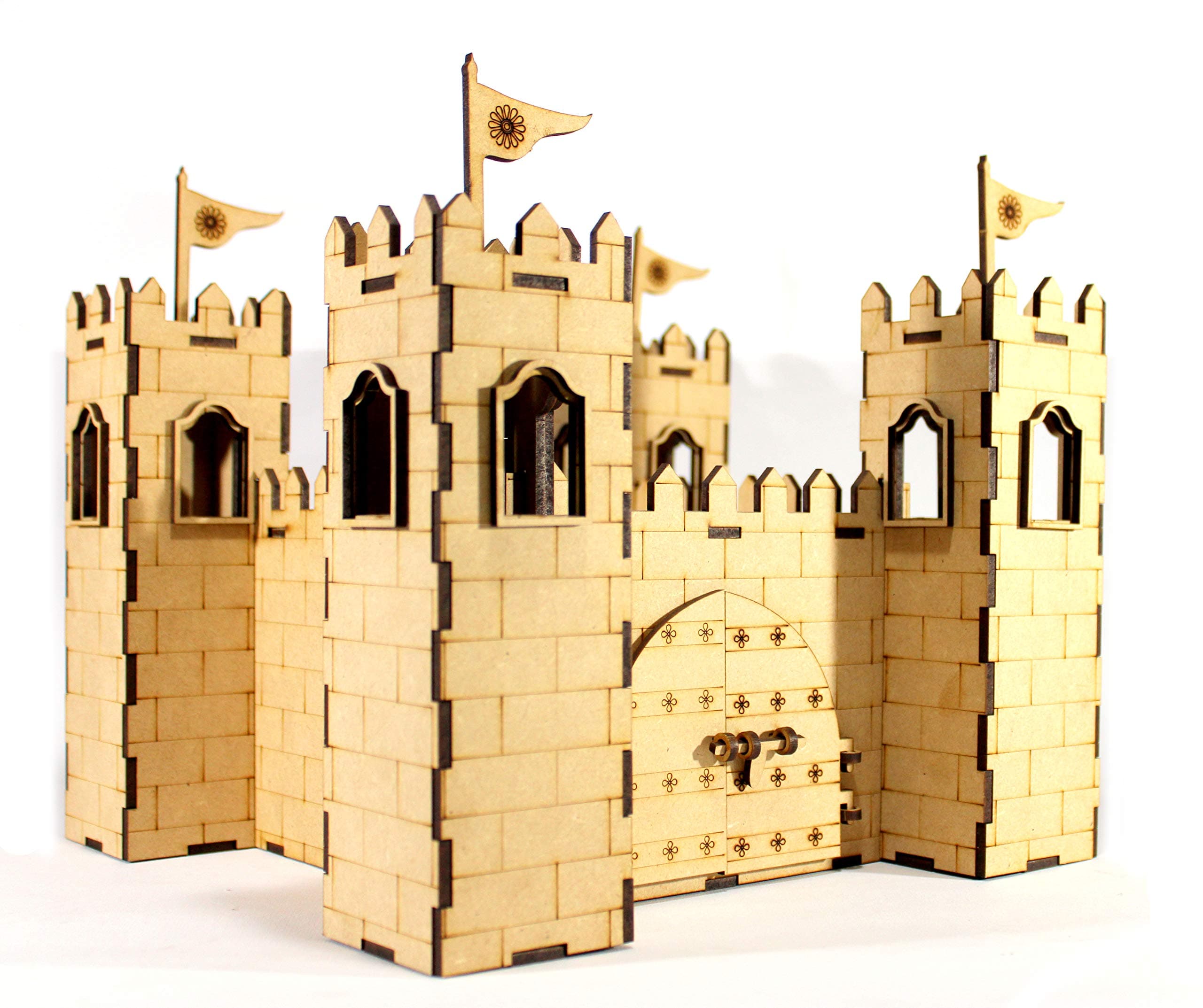 StonKraft Wooden 3D Puzzle Home Decor, Construction Toy, Modeling Kit, School Project - Easy To Assemble (Castle), Teen