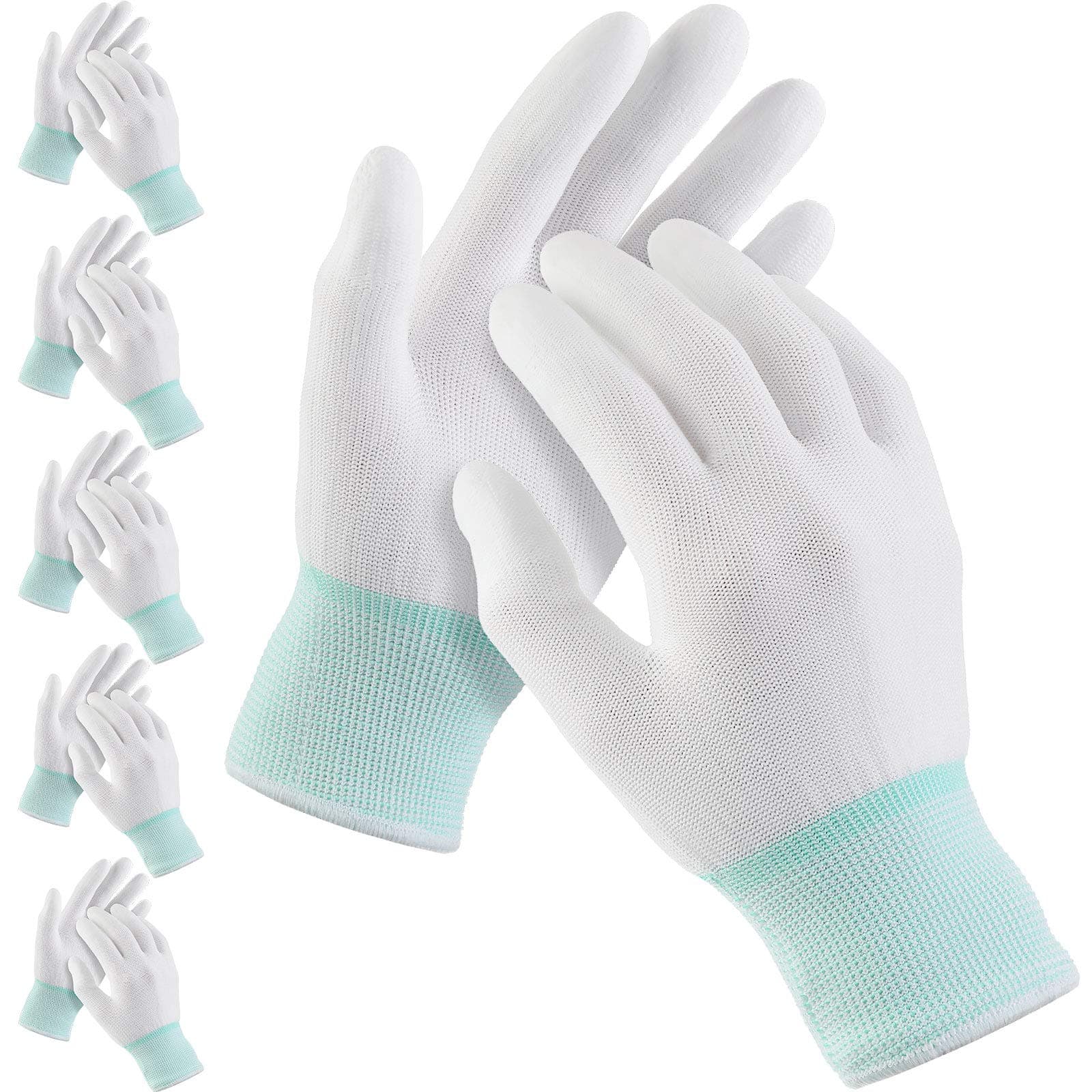 Geyoga 6 Pairs Quilting Gloves for Free Motion Quilting Machine Gloves Lightweight Nylon Glove for Sewing Quilters