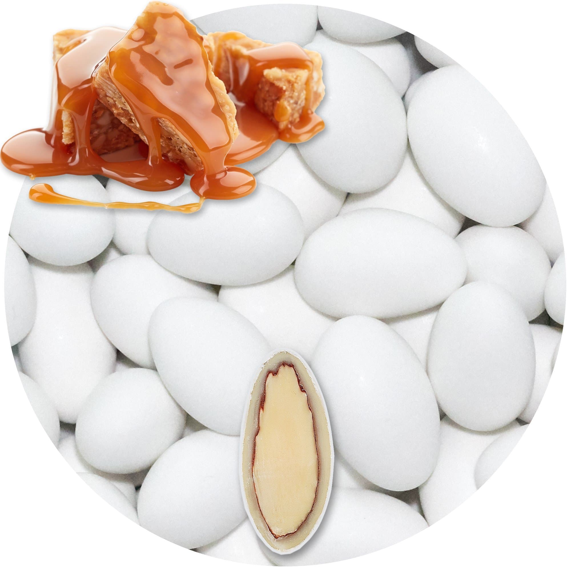EinsSein 0,5kg Sugared Almonds Chocolate caramel white matt Chocolate Almonds wedding sugar sweets almond dragees baptism dragee cake balls candy coated sweet weddings favours dragée gift fillers