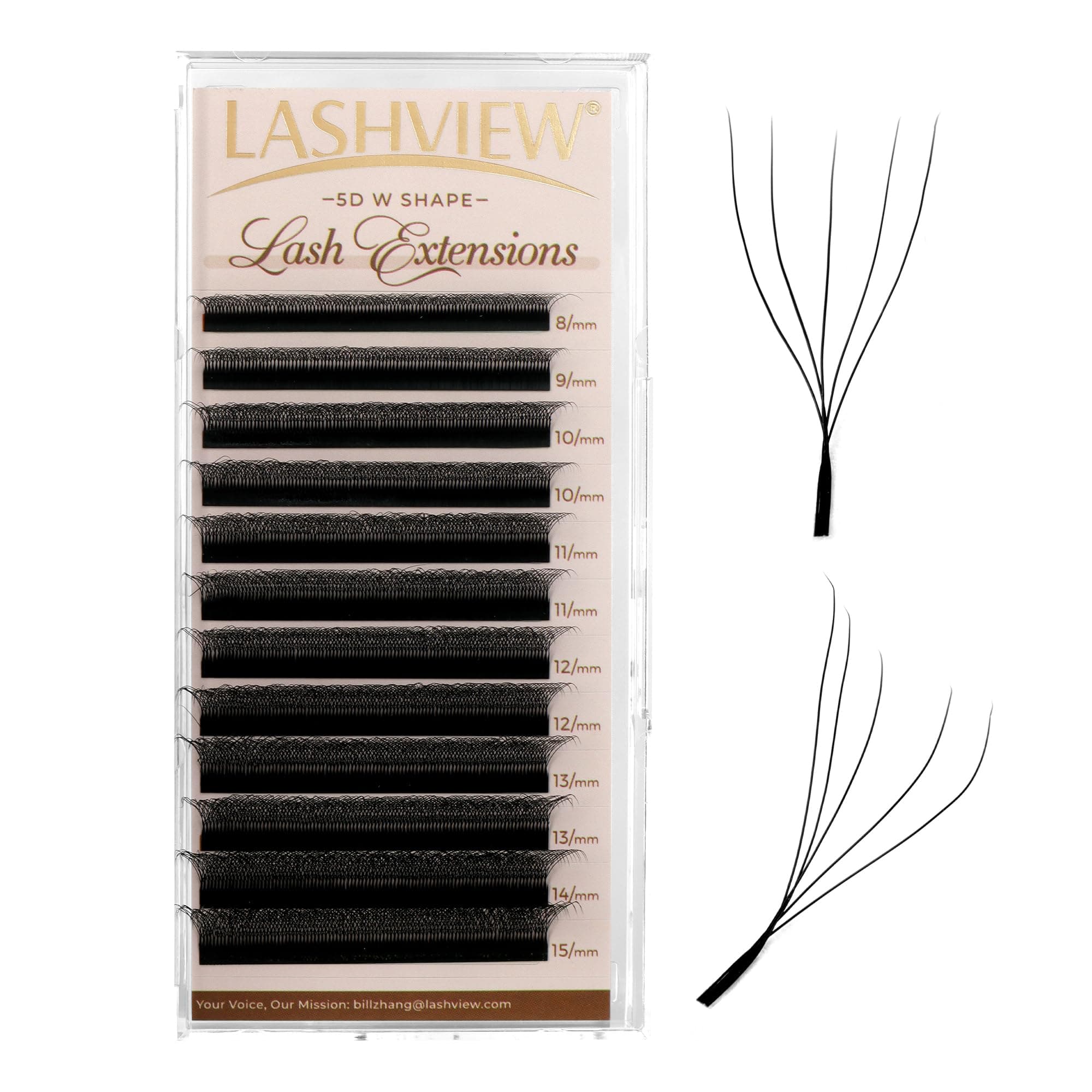 LASHVIEW W Lashes Extensions, 5D Premade Fans 0.07 D Curl 8-15mm Clover Lash Extensions W Shape Eyelash Extension Volume Premade W Lashes (5D 0.07 D 8-15mm)