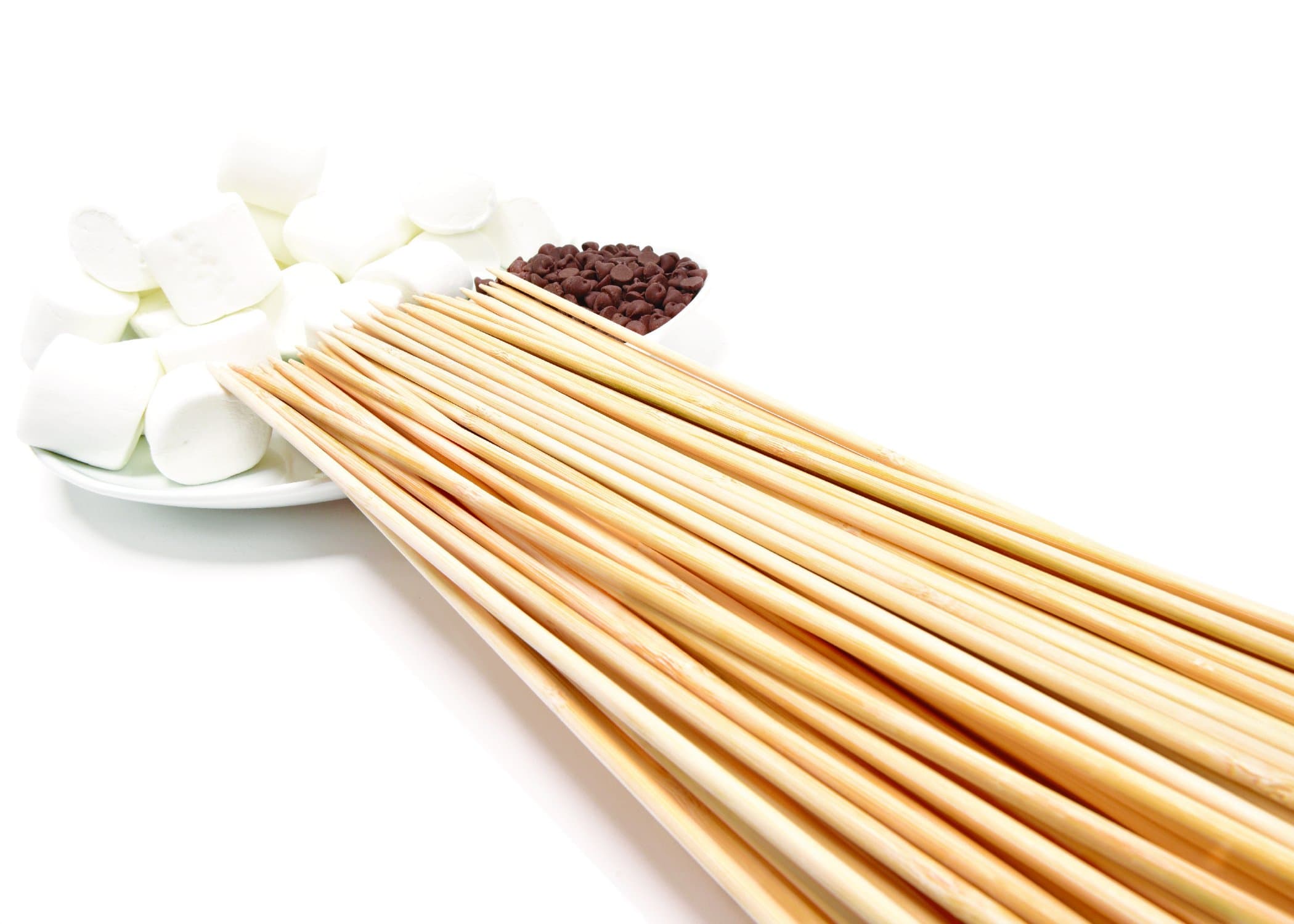 Amazing Creation Bamboo Marshmallow Roasting Sticks, Heavy Duty Smores Sticks, Wood Skewers for Kabobs or Kebabs, Hot Dogs, BBQs, 100% Biodegradable, 30 Inches Long by 5mm (100 Pack)