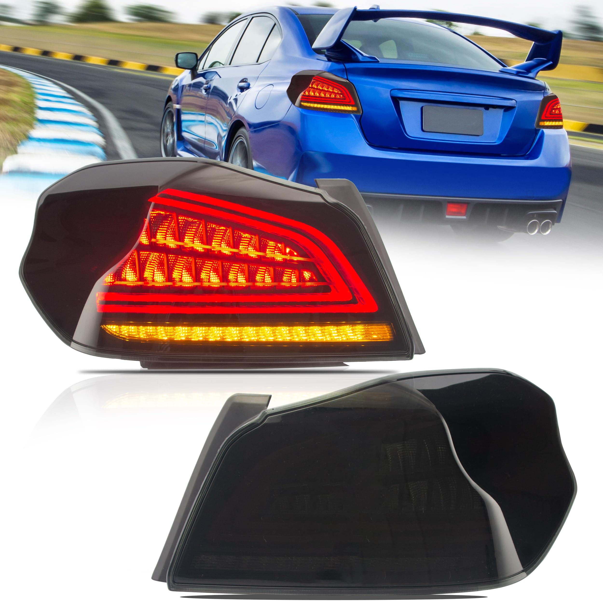 VLAND LED Tail lights Assembly Fit for 2014-2021 Subaru WRX/STI 1st Gen, Smoked