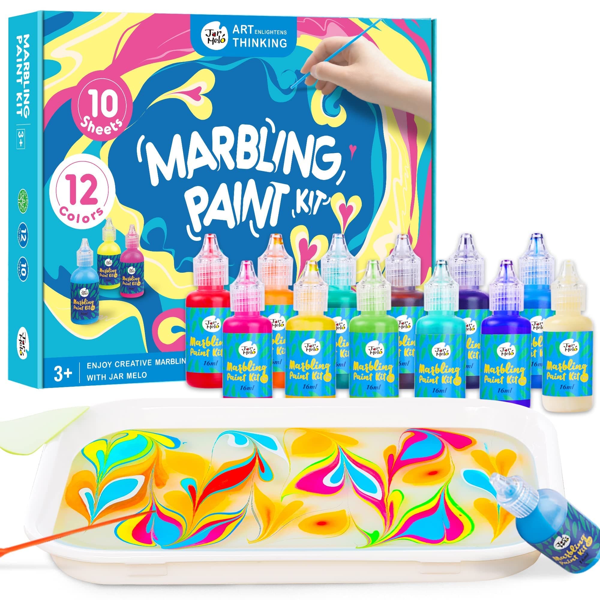 Jar Melo Marbling Paint Kit, 12 Colors