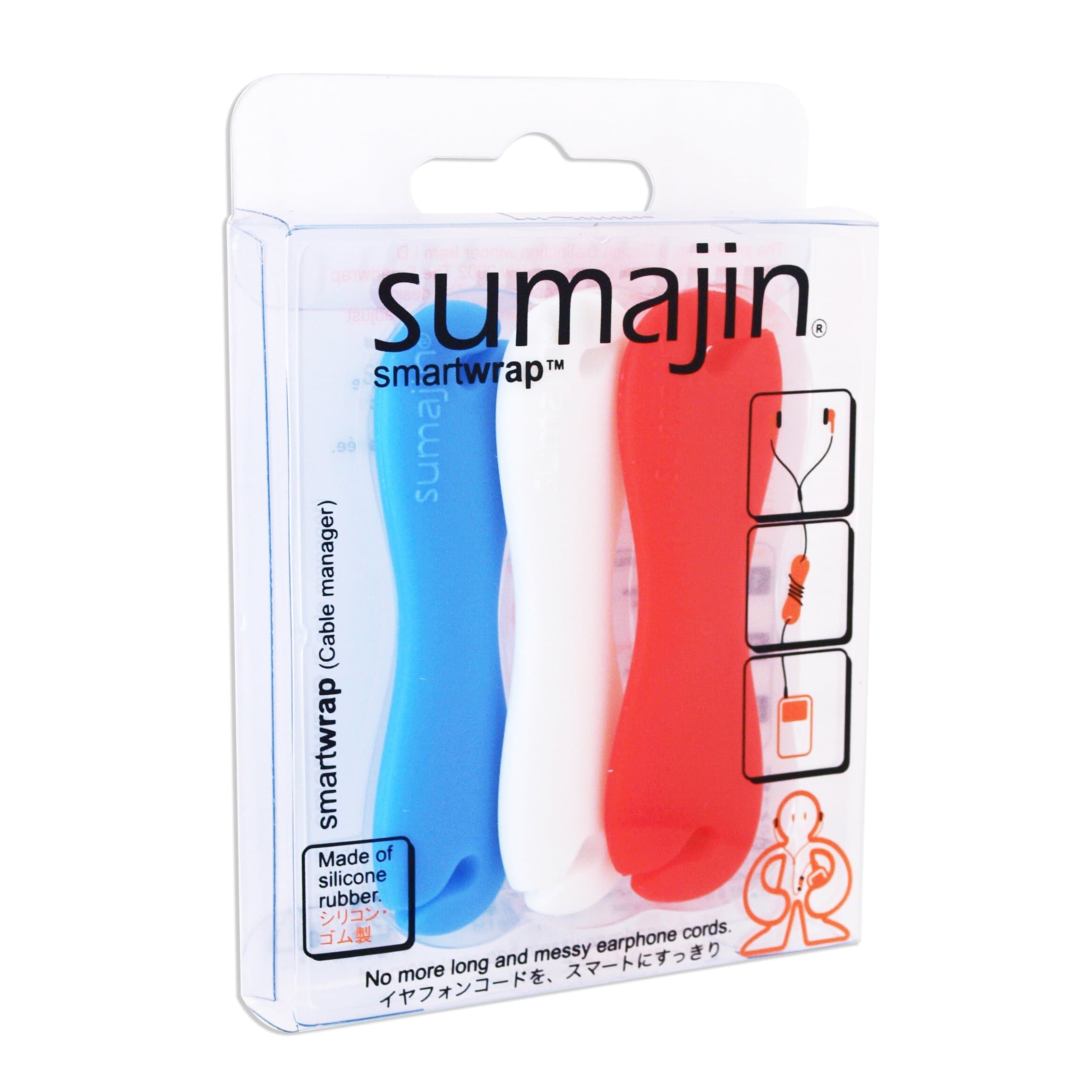 Smartwrap Earphone Cord Manager (Set of 3 - Red, White, Blue)