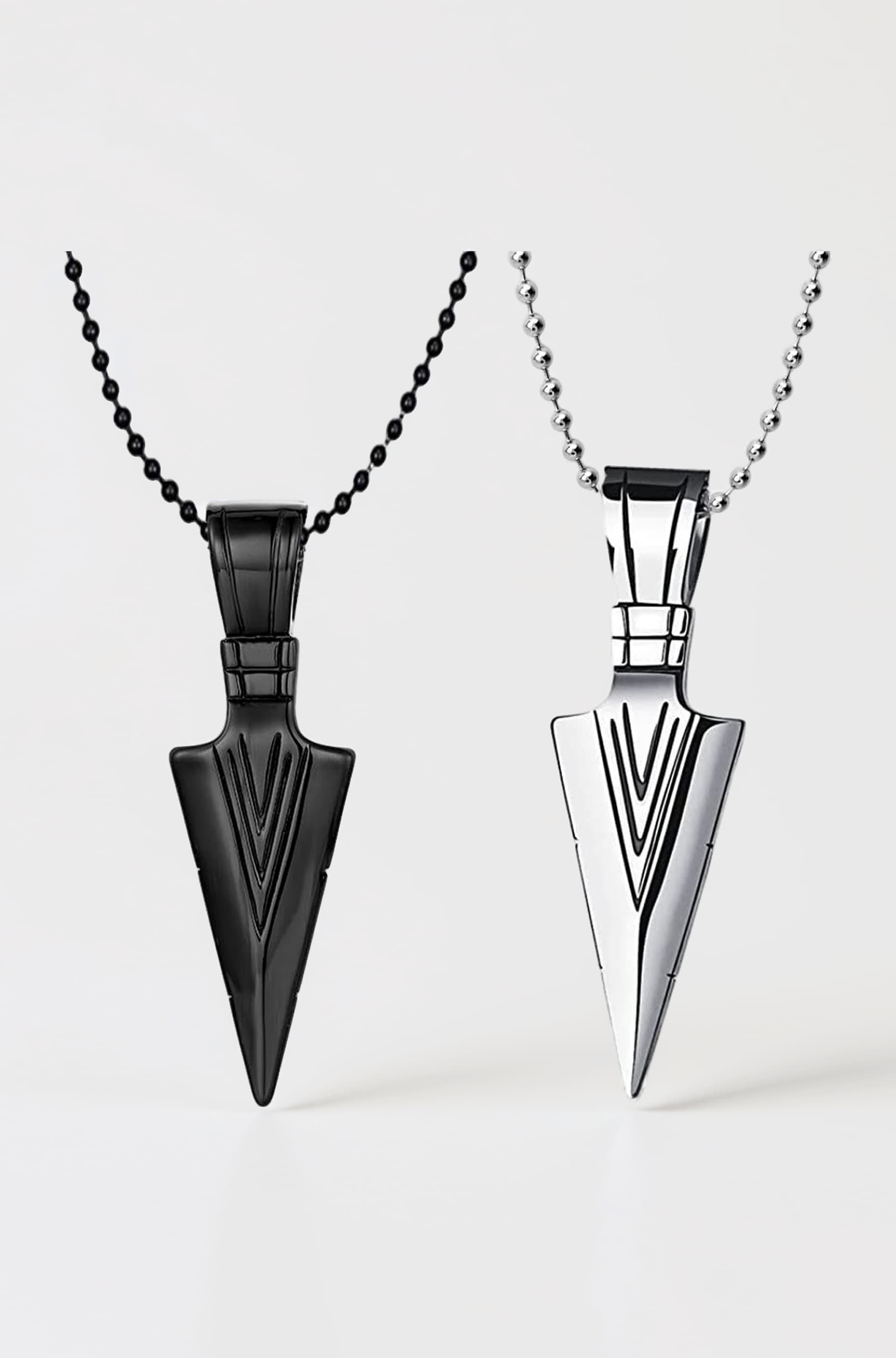 Okos Men's Fashion Jewellery Solid Spear Point Arrowhead Pendant Necklace With Chain For Boys and Men PD1000875