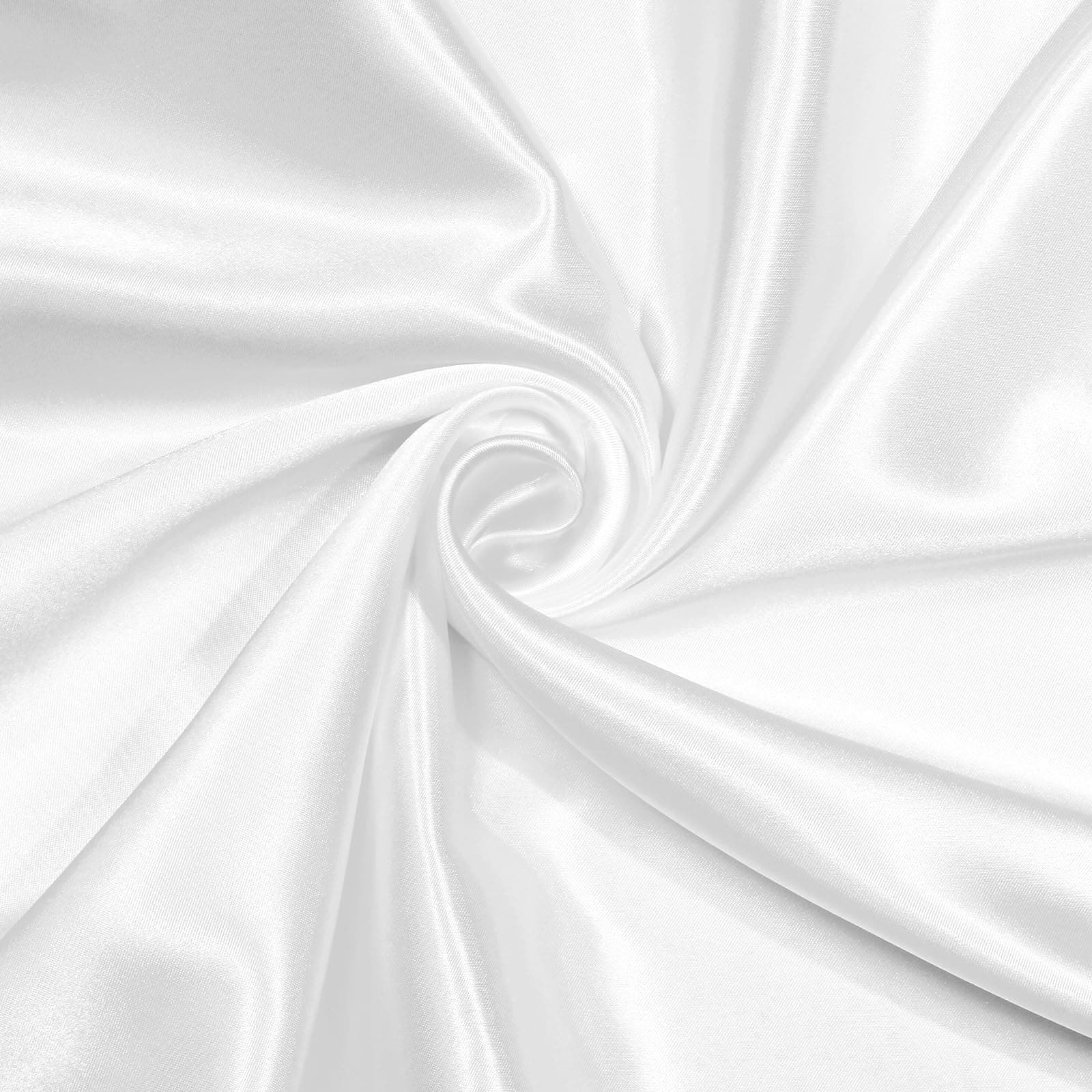 NSGZ White Satin Fabric by The Yard, 2 Yards 60" Wide Silky Fabric, Solid Satin Cloth Fabric for Bridal, Wedding, Dress, Crafting, Decoration