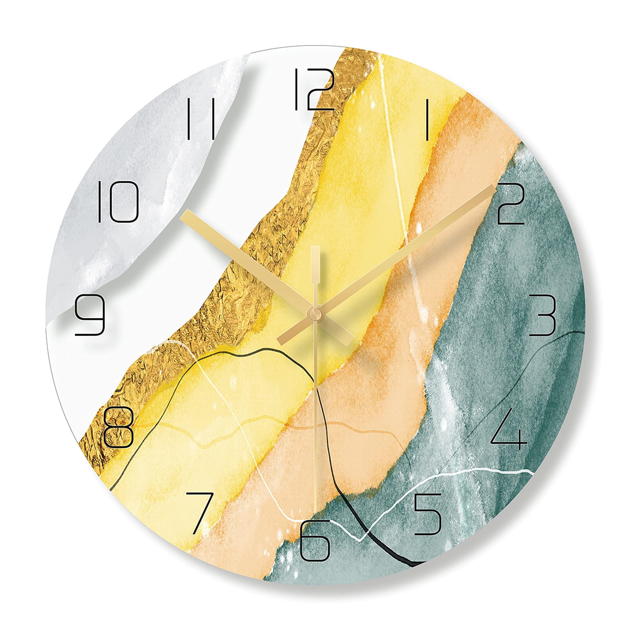 JeeDaar Decorative Glass Wall Clock With UV Printing. Ideal For Kitchen Living Room Bedroom Or Office. Ultra Silent Non-Ticking Quartz Movement. 30 Cm (Jdc-011)
