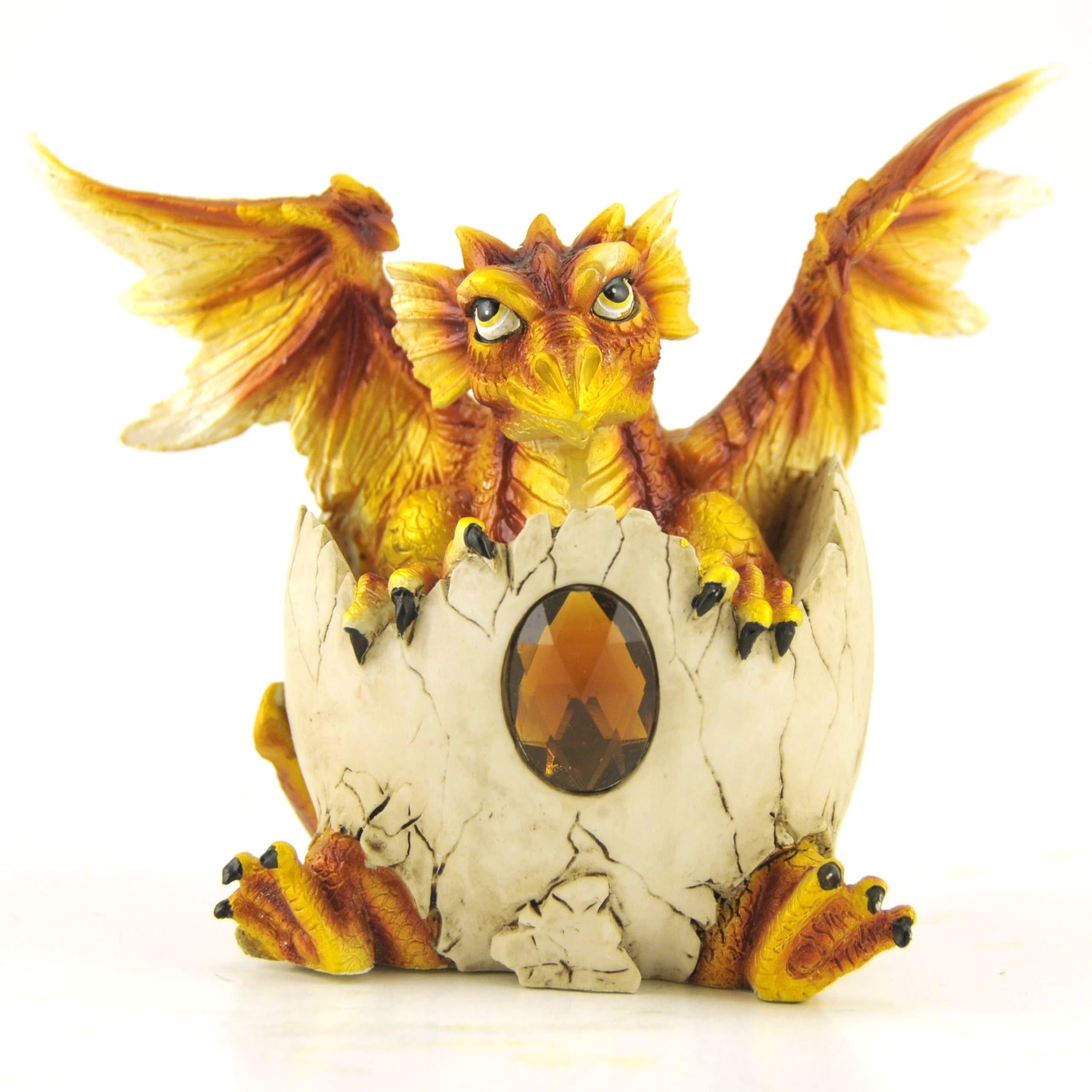 Baby Dragon in Egg with Birthstone, Collectible Figure, 4.5-inch