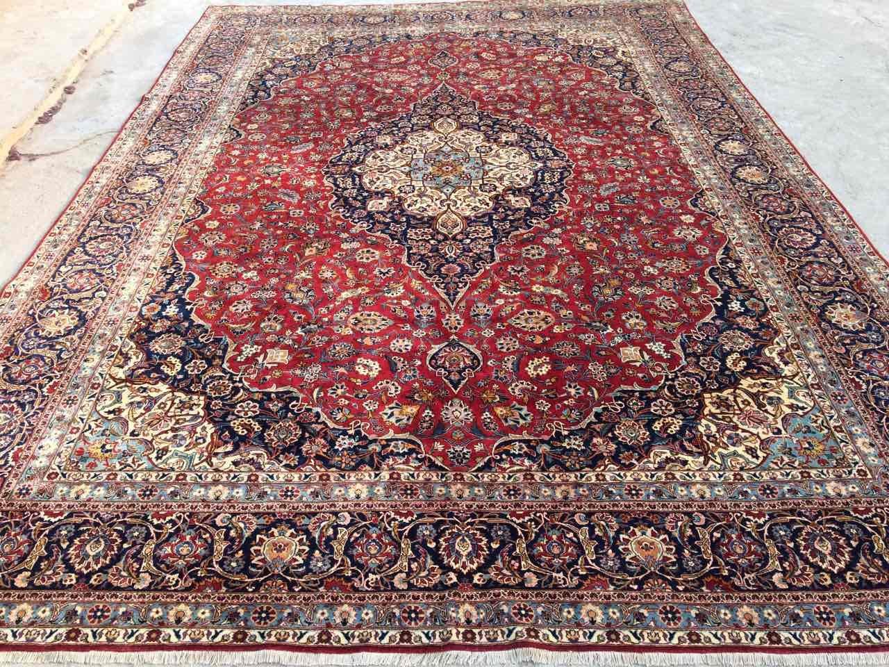 PC # 850 Persian Kashan Hand Made Large Area Carpet Rug 522 x 372 cm - 17 x 12 Feet