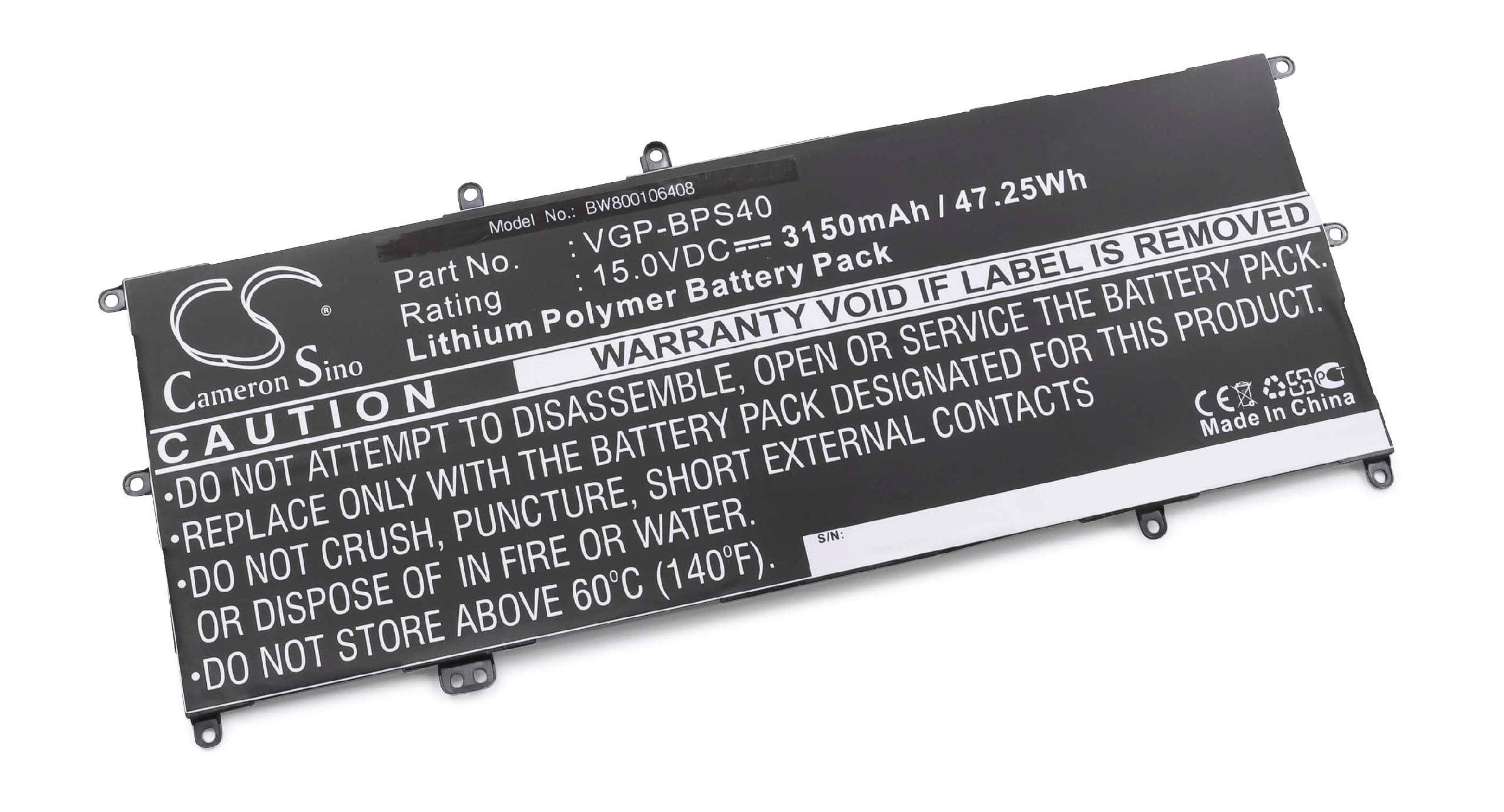 vhbw Replacement Battery compatible with Sony Vaio SVF15N28PXB, SVF15N2ACGP, SVF15N2L2E, SVF15N2Z2E Laptop (3150mAh, 15V, Li-Polymer), with Chip