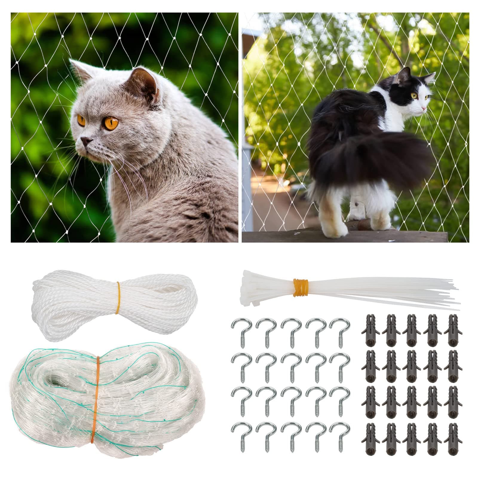 OpqefghoCat Net Balcony Protection Net Balcony Garden Fence (Extra Large: 8X3m)