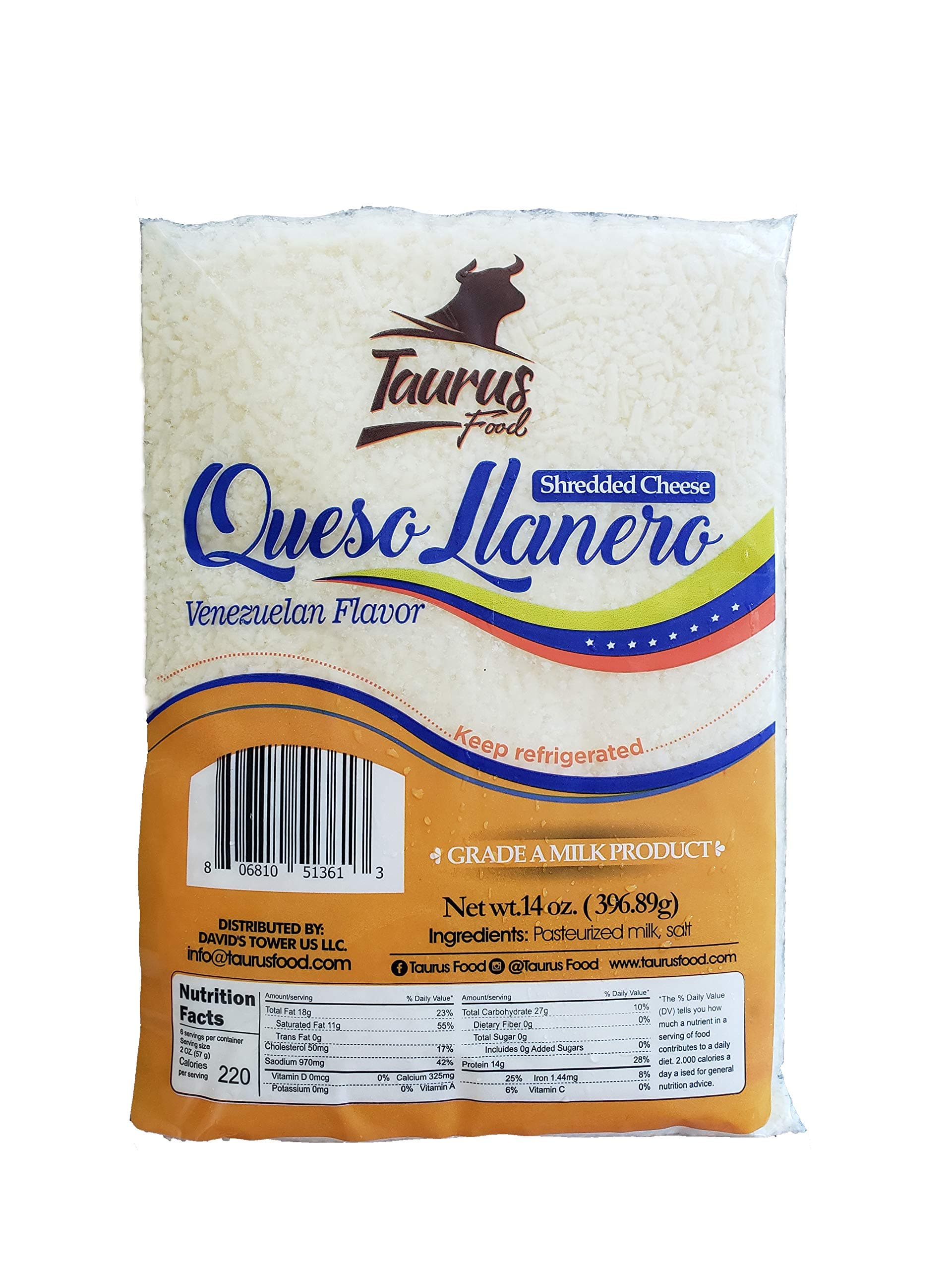 Queso Llanero Shredded Cheese Venezuelan Flavor