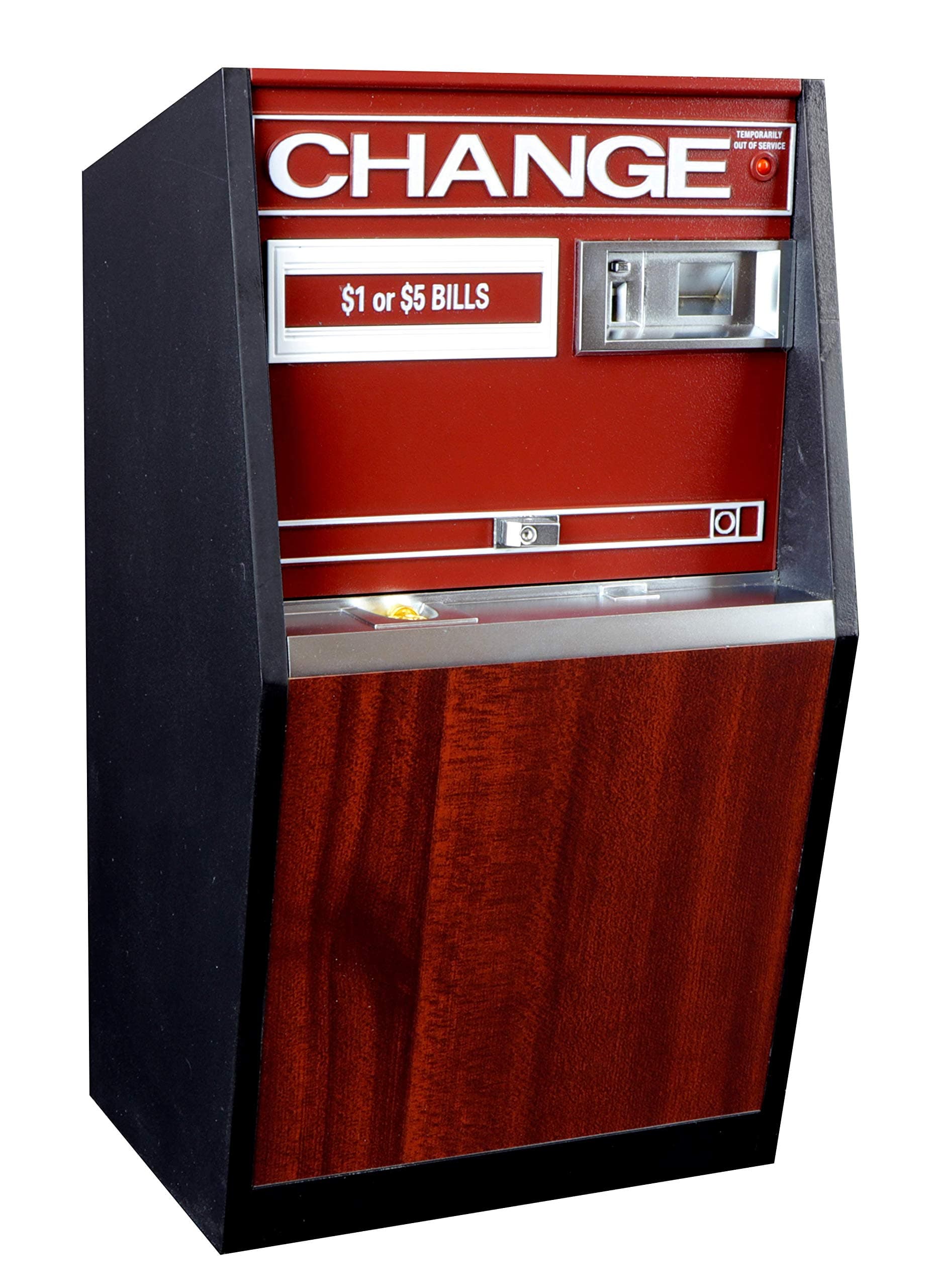 New Wave Toys RepliTronics Arcade Change Machine USB-C (x2) and USB-A (x4) Charging Station, Retro Desktop Office Hub for Multiple Devices, Classic Wood Panel