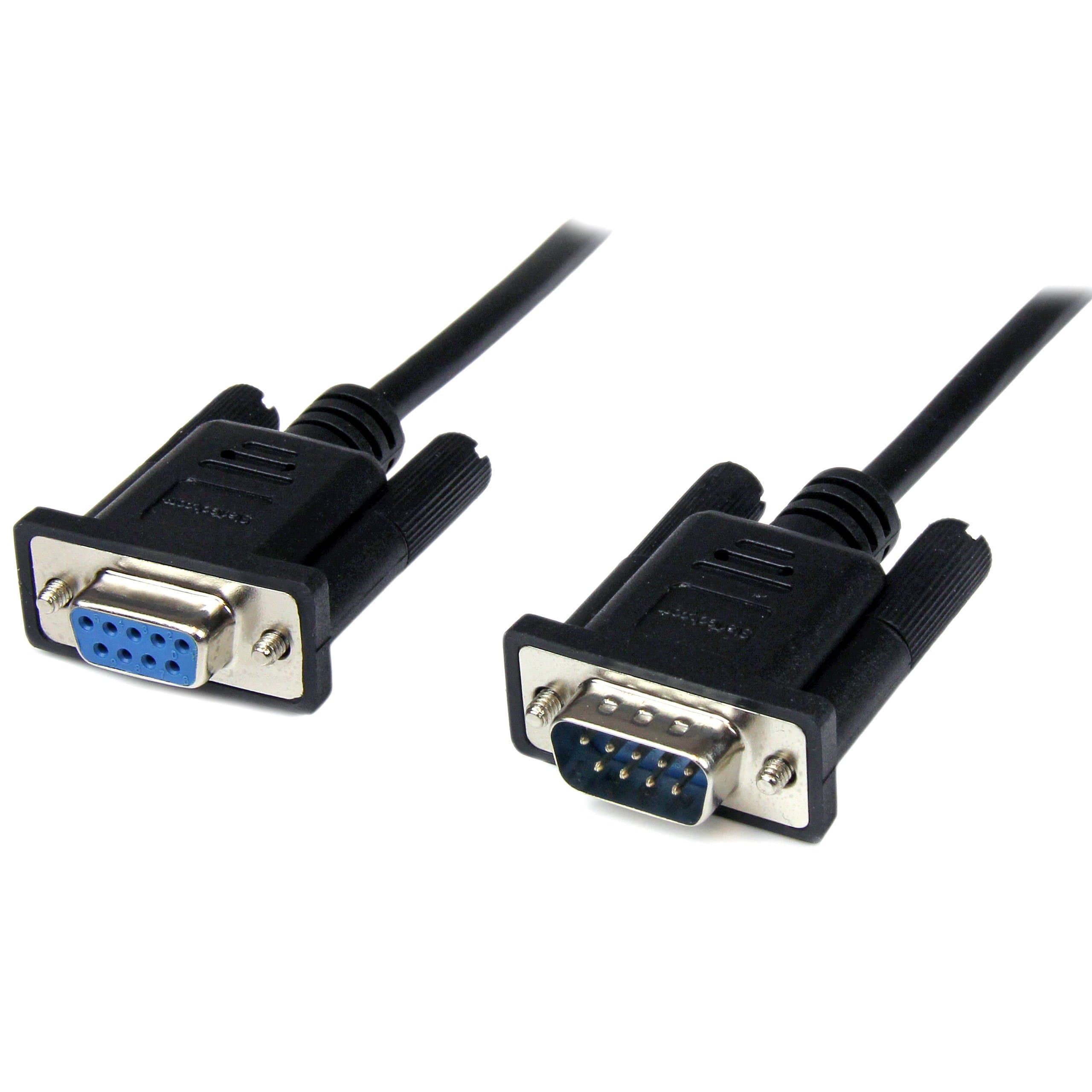 StarTechcom 2m Black DB9 RS232 Serial Null Modem Cable F/M - DB9 Male to Female - 9 pin Null Modem Cable - 1x DB9 (M), 1x DB9 (F), Black (SCNM9FM2MBK)