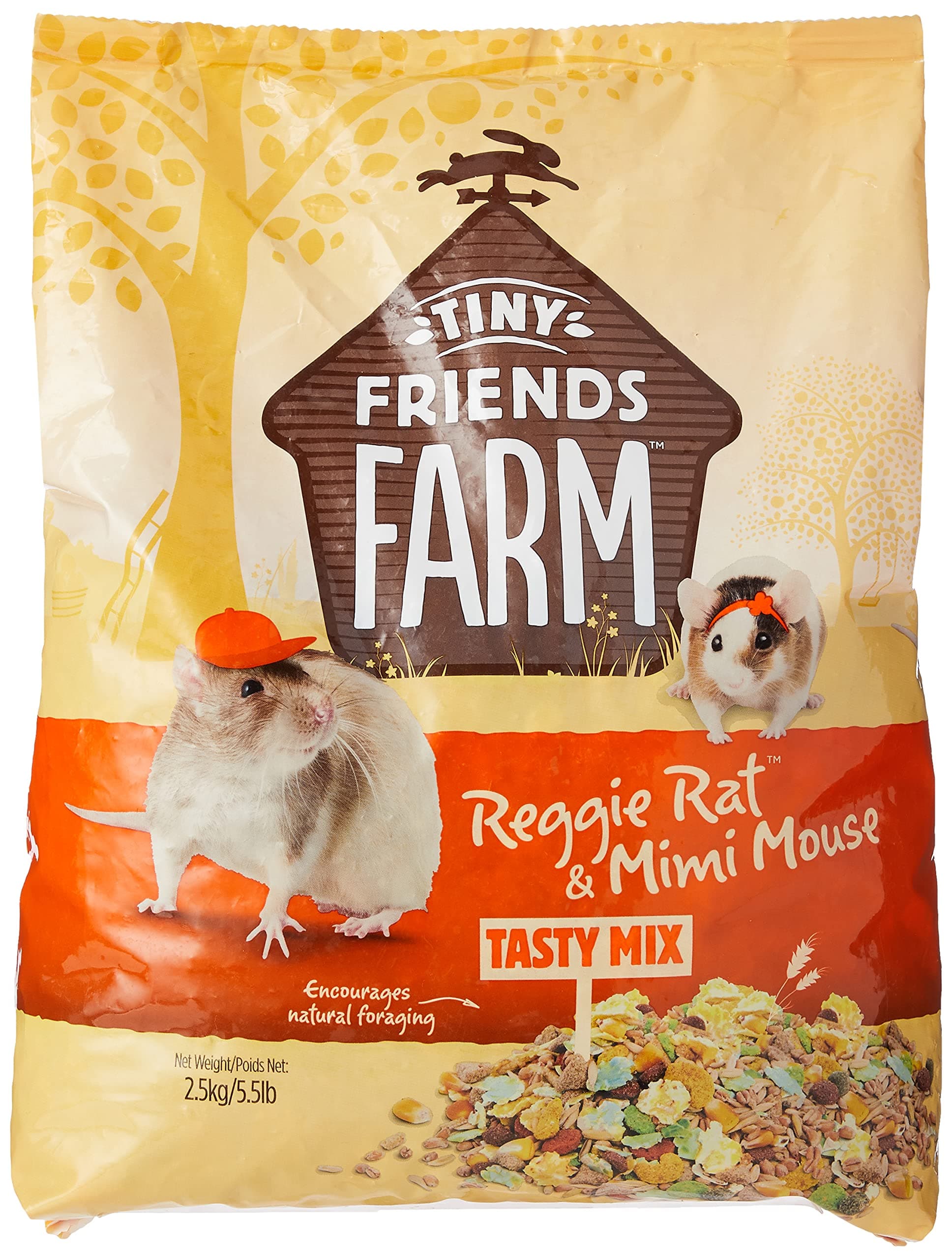 Tiny Friends Farm Reggie Rat and Mimi Mouse Tasty Mix 2.5kg