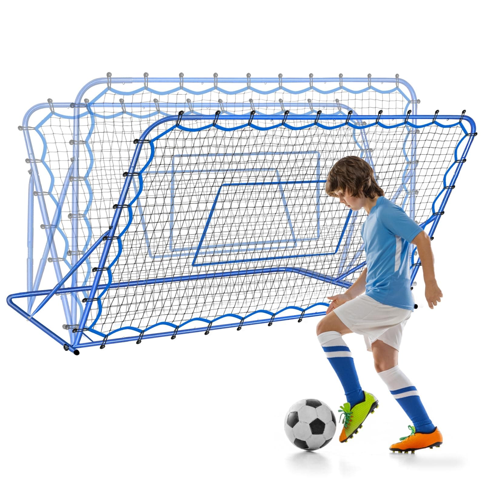 Soccer Rebounder Net, Quick-Switch Angle Soccer Training for Control, Passing Practice, Easy Setup Rebounder Gifts Aids & Equipment for Kids,Teens & Adults