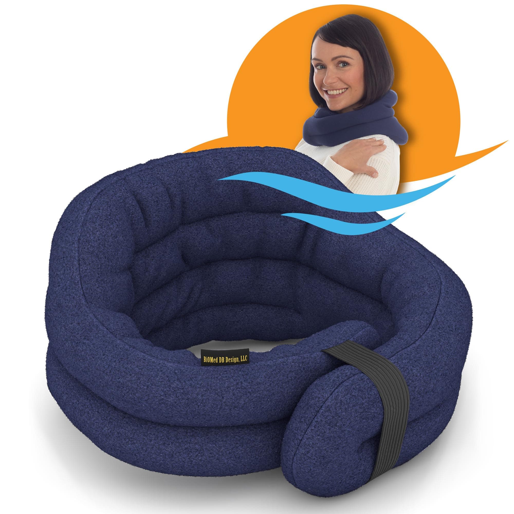 SunnyBay Microwave Heating Pad, Microwavable Heated Neck and Shoulder Wrap, Hands-Free Weighted Moist Hot or Cool Pack, Soft Fleece Cover and Flaxseed Filling, 26 Inch Length, Made in USA, Navy