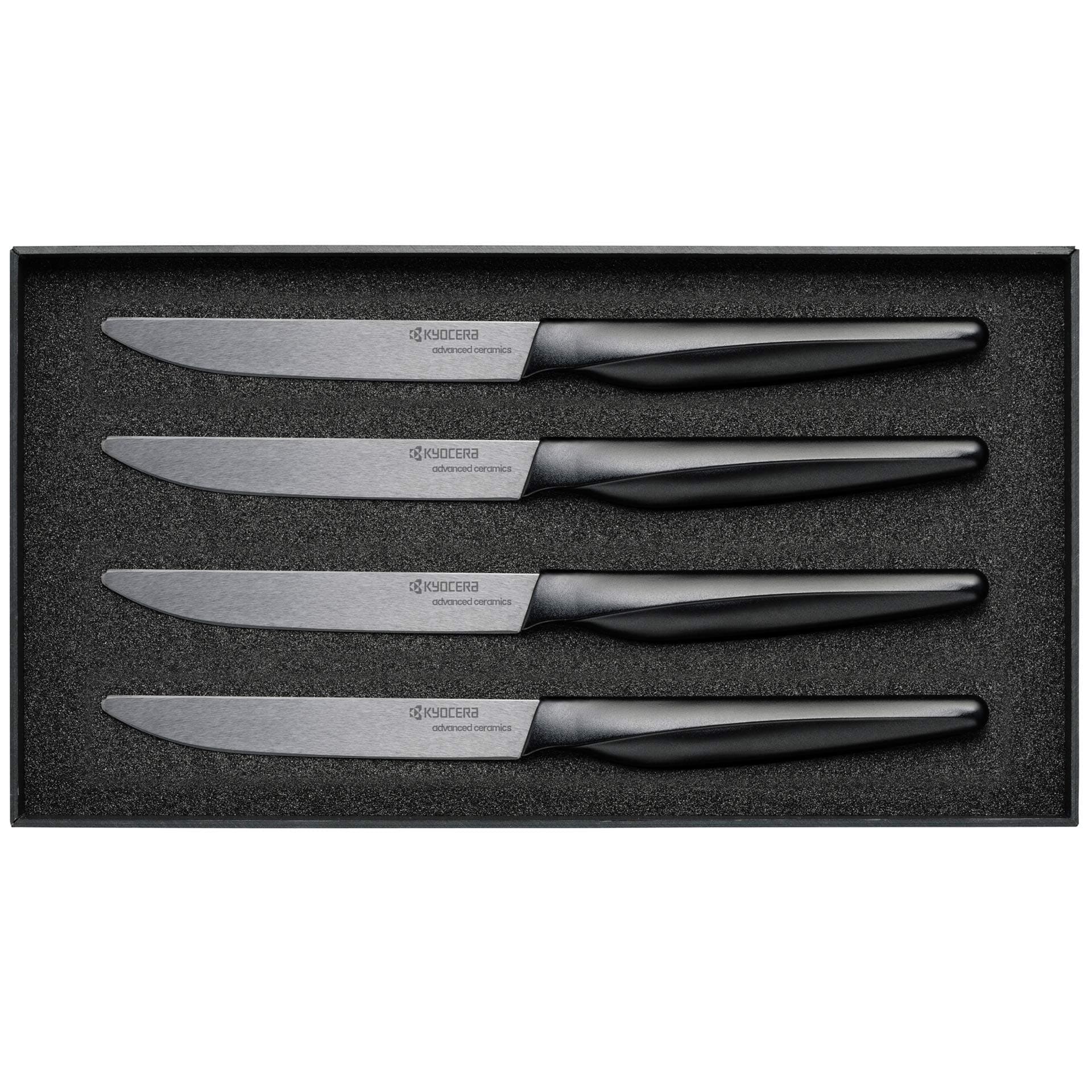 KyoceraSK Steak Knives, 4 Piece, Black