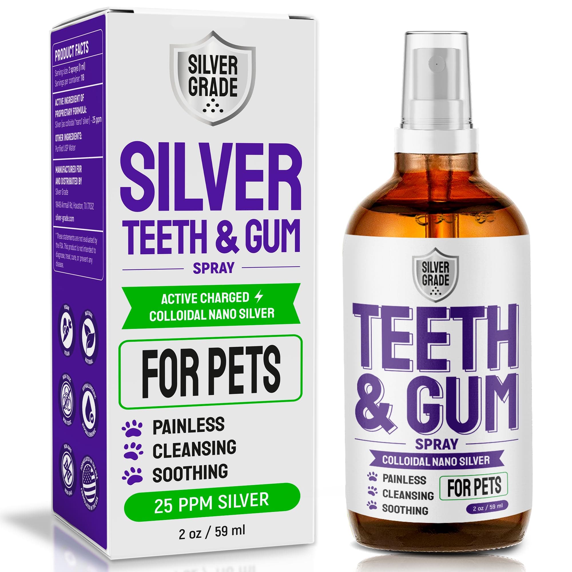 Teeth & Gum Spray for Pets – Dental Formula for Dog Mouth Rinse & Cat Mouth Care – Dog Fresh Breath, Clean Teeth, No Pain Or Burning – Plaque and Tartar Remover (4 Oz)