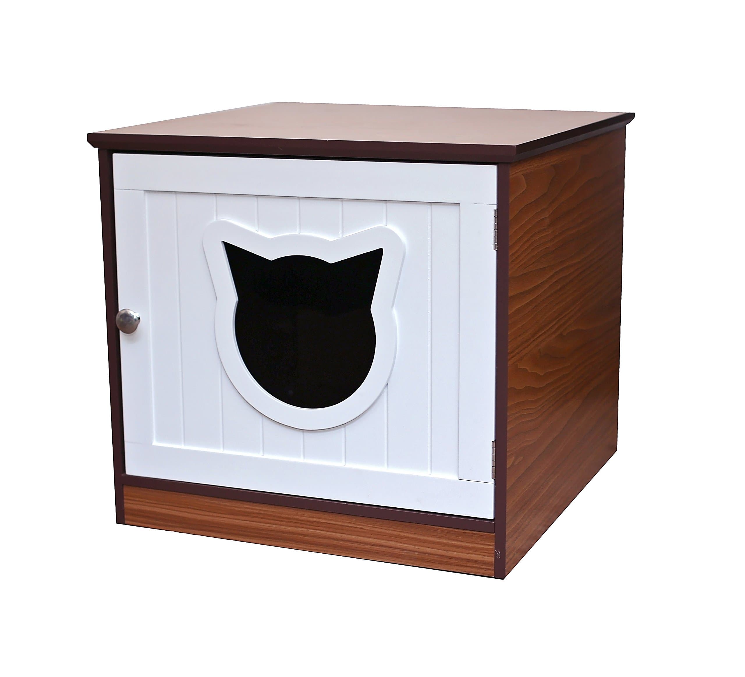 Sweetbarks Cat Home Nightstand | Indoor Pet Crate | Litter Box Enclosure - Multi