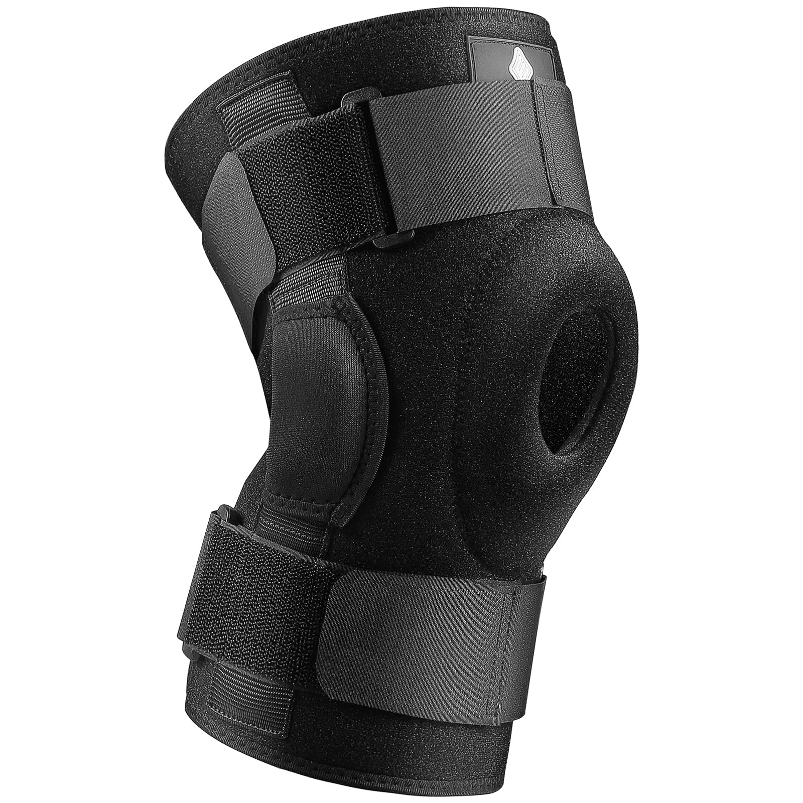 Hinged Knee Brace, Adjustable Compression Knee Support Brace for Men & Women, Open Patella Knee Wrap for Knee Pain, Swollen,Meniscus Tear,Joint Pain Relief, Injury Recovery. (Medium)