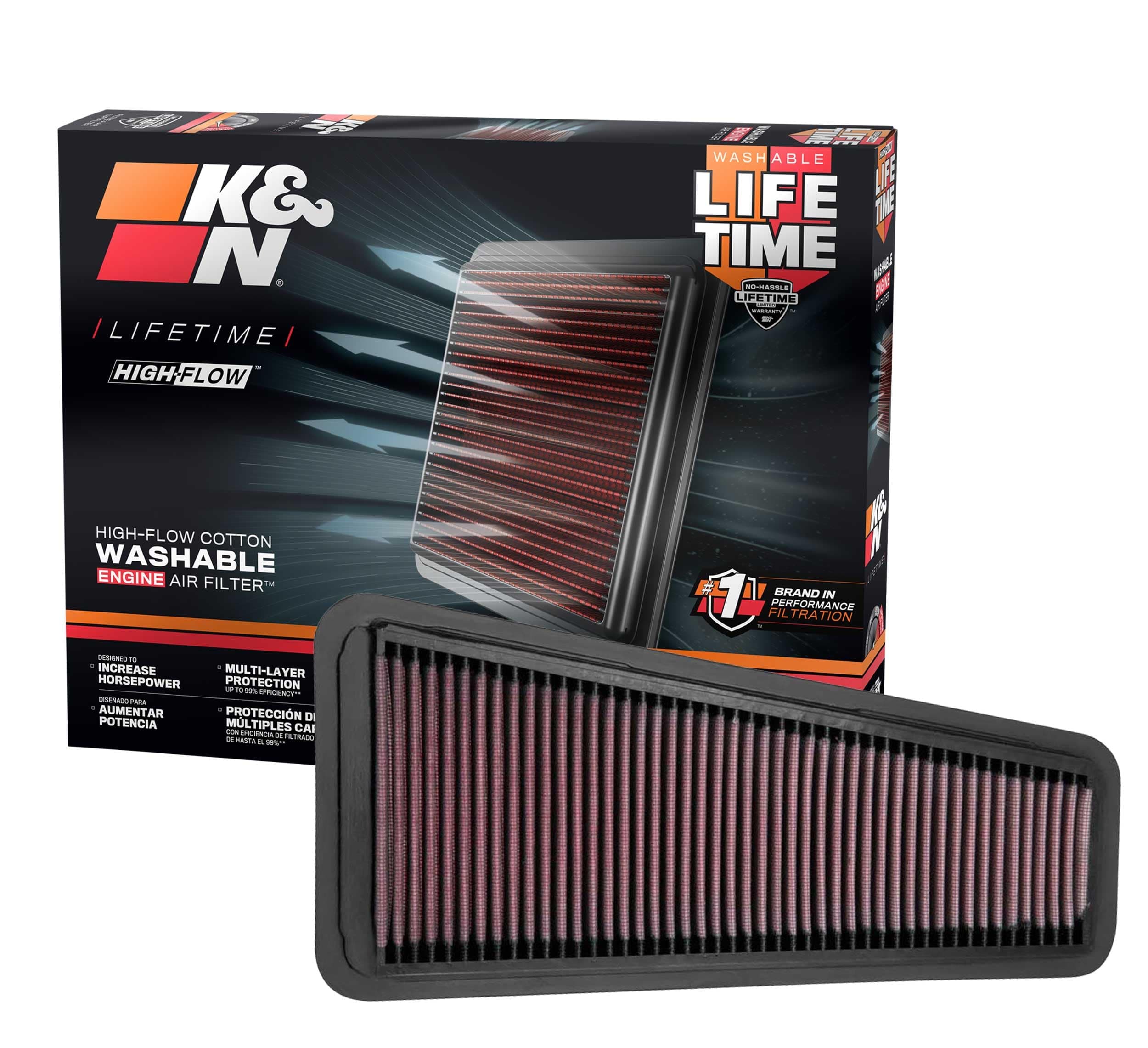 K&N Engine Air Filter: High Performance, Premium Washable, Replacement Filter: Compatible 2002-2015 Toyota Mid-size Truck and SUV V6 (4-Runner, Tacoma, Hilux, Land Cruiser, Prado, FJ Cruiser) 33-2281
