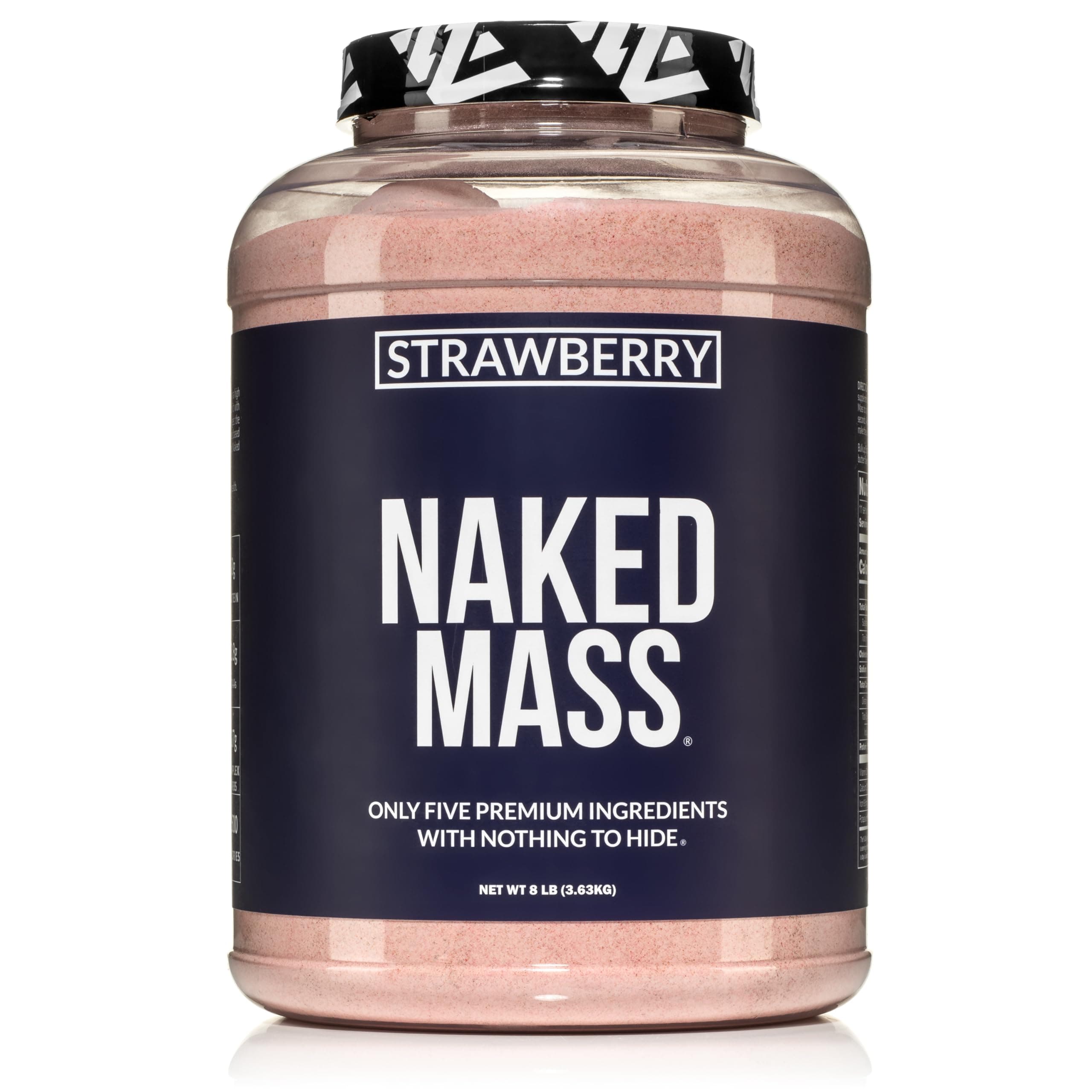nutrition Strawberry Mass - 1,500 Calories, 50G Protein, Nothing Artificial. Strawberry Weight Gainer Protein Powder - 8lb Bulk, GMO Free, Gluten Free & Soy Free