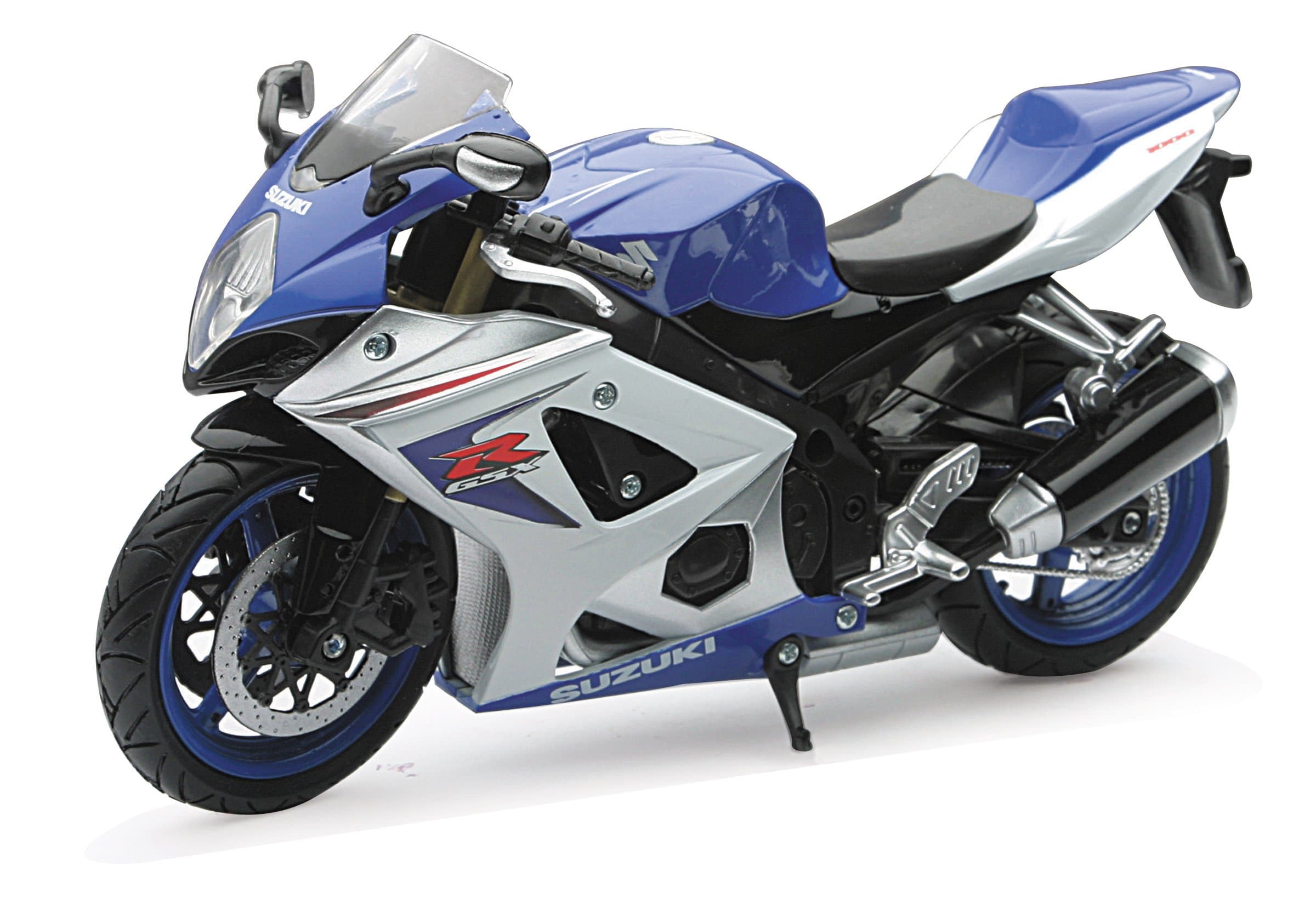 New Ray, 1:12 Scale, Die Cast, Suzuki GSX R1000 Motorcycle (Blue/Silver), Metal;Plastic