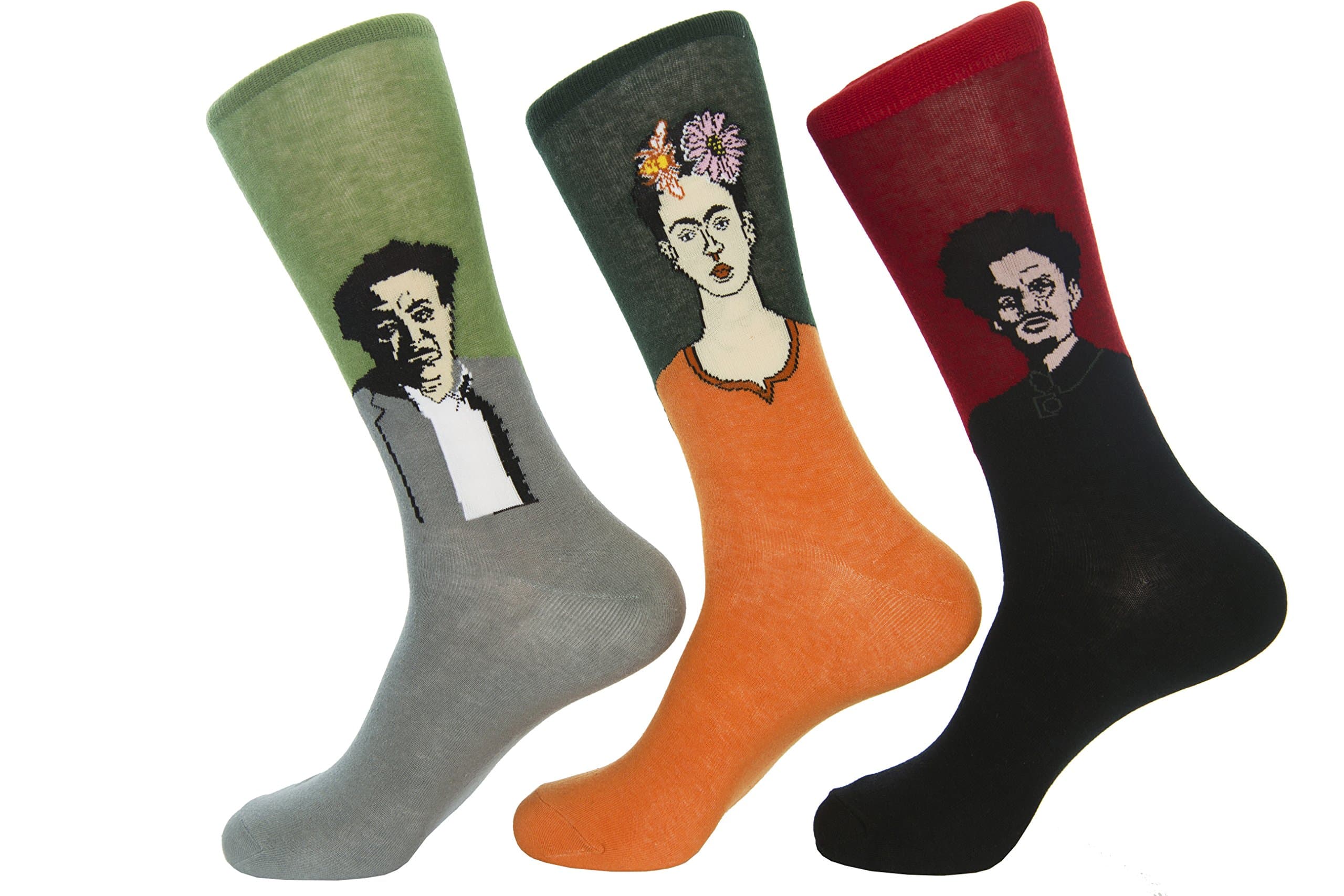 Culture Sock Men's Frida Kahlo, Diego Rivera, Leon Trotsky Socks (Set of 3 Pairs)