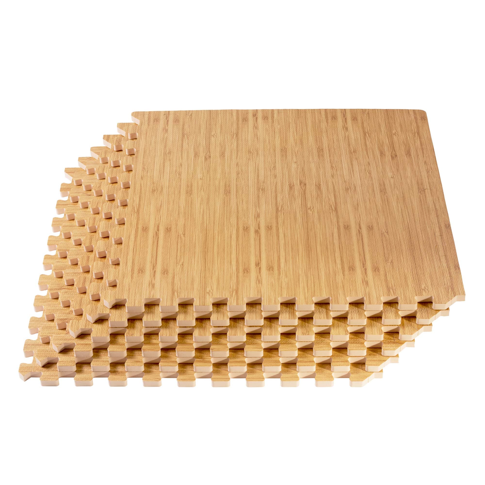 Forest Floor 5/8 Inch Thick Printed Foam Tiles, Premium Wood Grain Interlocking Foam Floor Mats, Anti-Fatigue Flooring