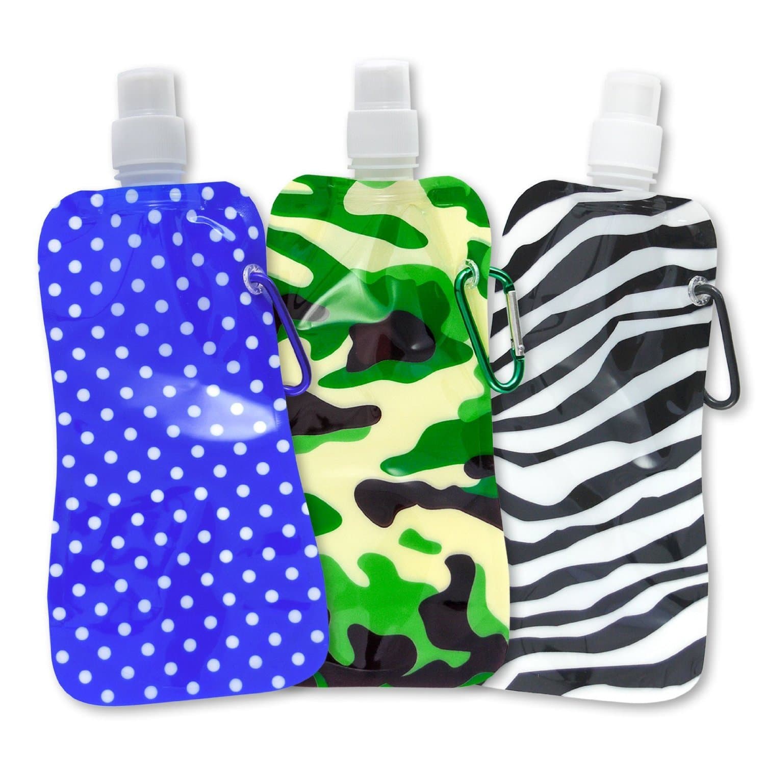 Flexible Collapsible Foldable Reusable Water Bottles BPA Free Set of 4 Color May Vary