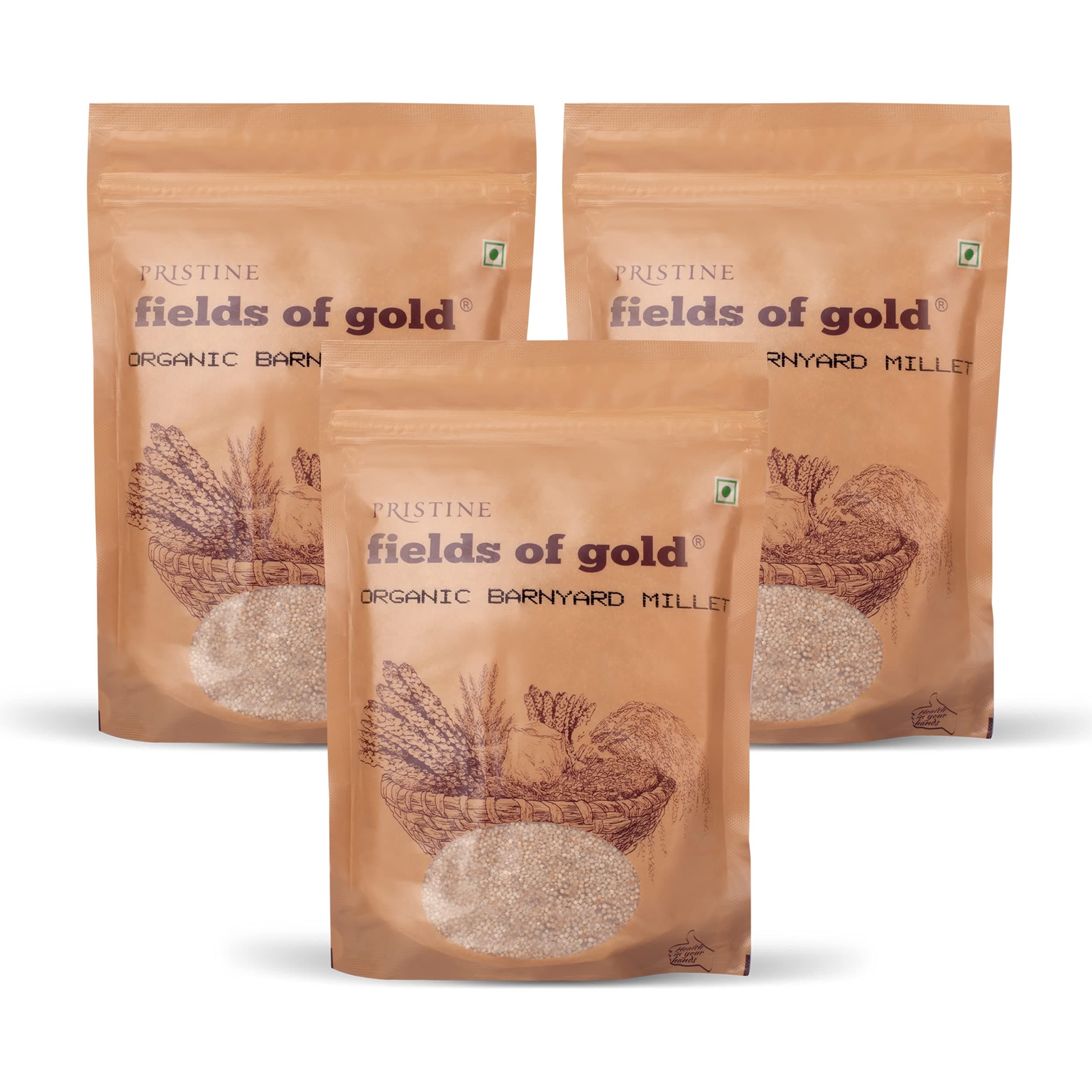 PRISTINE Fields of Gold Organic Barnyard Millet, 500 g (Pack of 3)
