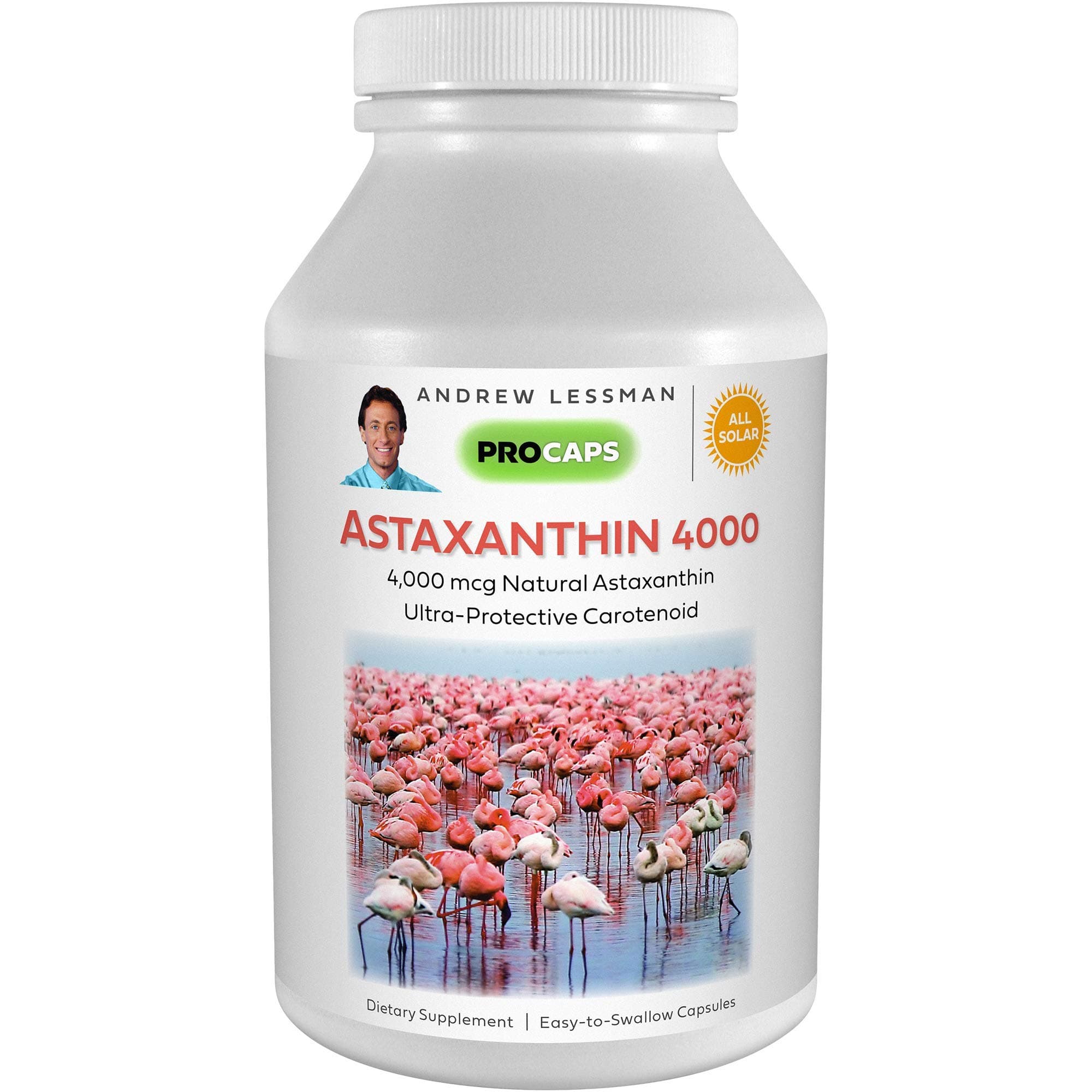 ANDREW LESSMAN Astaxanthin 30 Softgels - 4000 mcg Natural Astaxanthin, Powerful Anti-Oxidant Carotenoid. Protection for Eyes, Heart, Skin and More. No Additives. Easy to Swallow Softgels