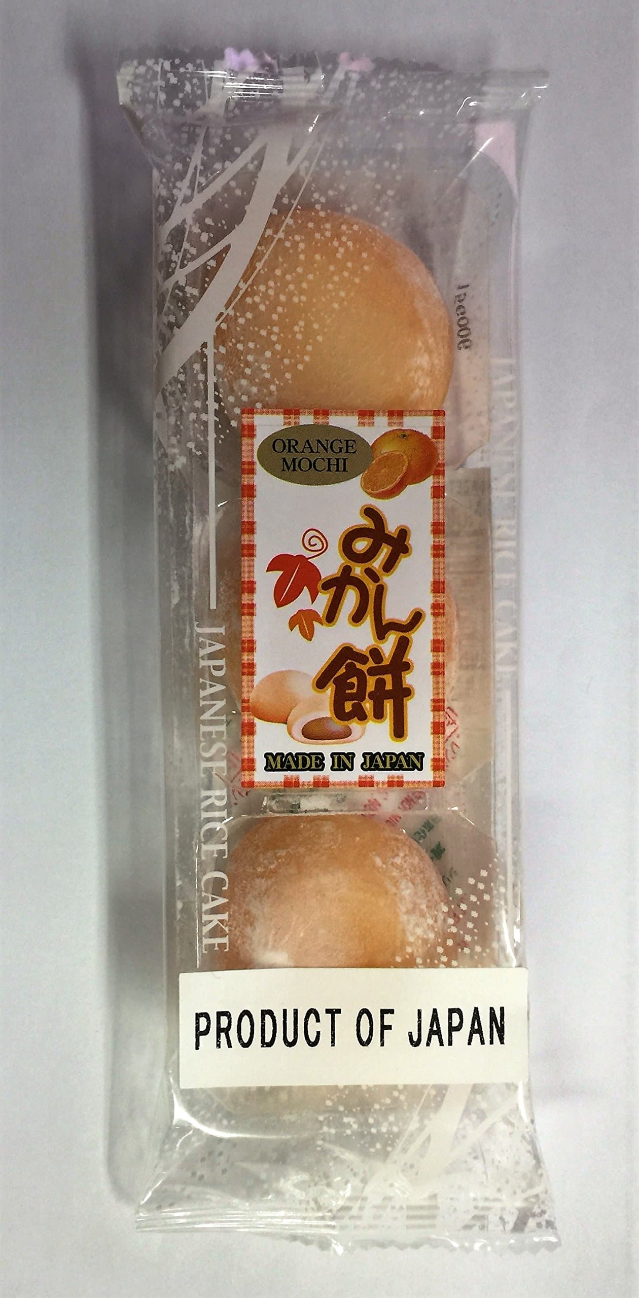 Authentic Japanese Orange Mochi 3 piece pack (81 grams) 餅, もち