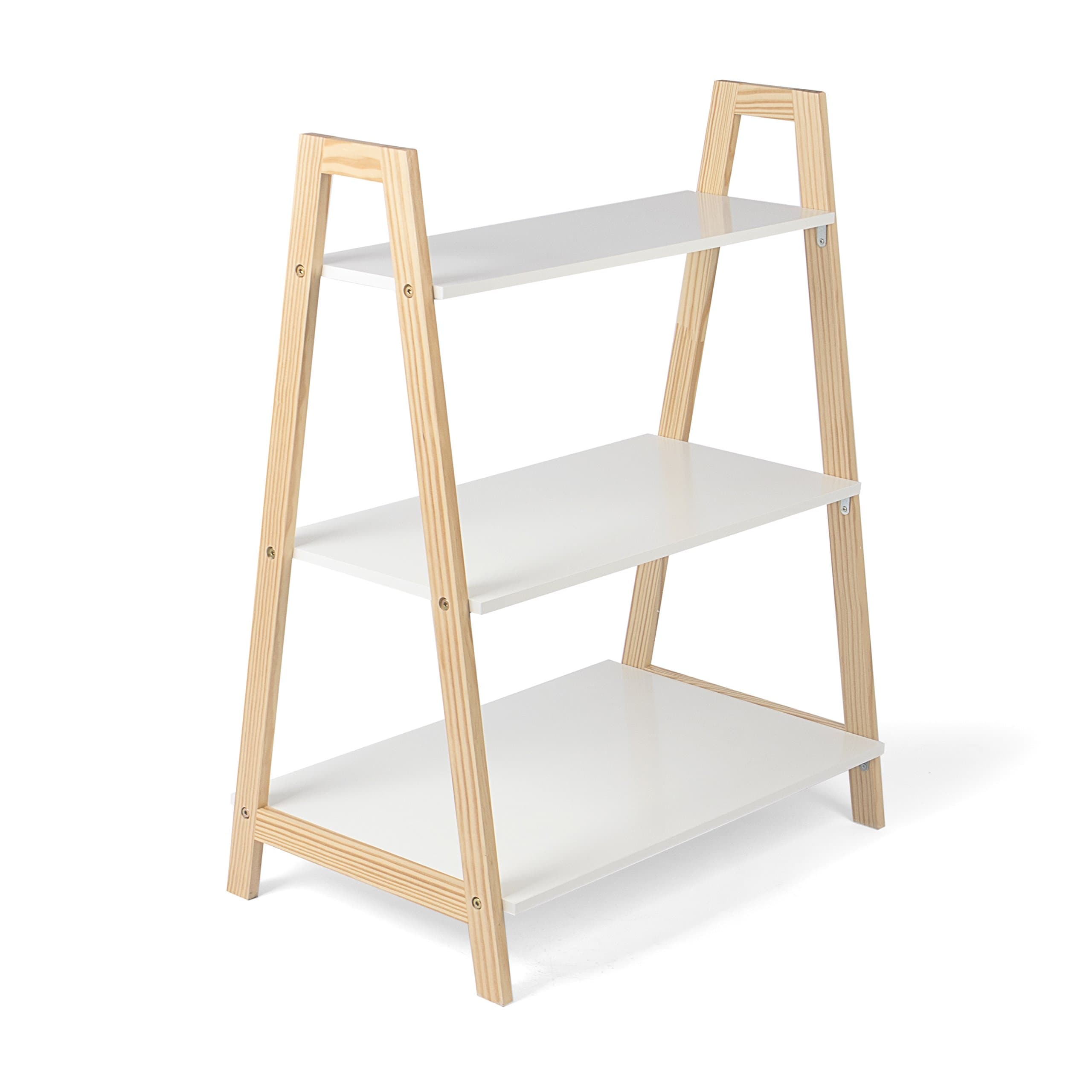 Kledio Children’s Wooden Shelving Unit in White – Kid's Storage Unit – Children's Bookcase with 3 Insertable Shelves – Perfect for Kid's Bedroom