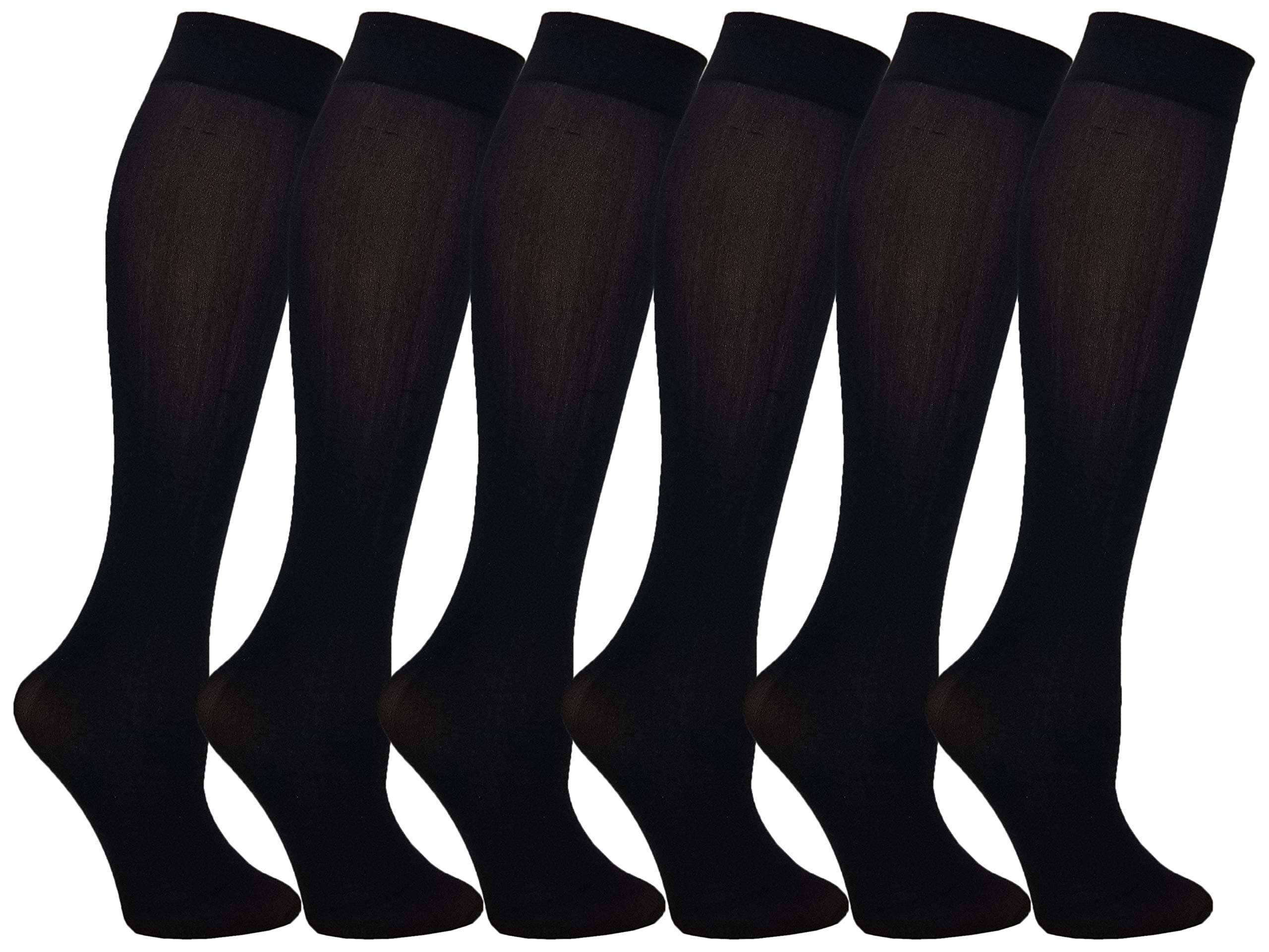 Queen Size Trouser Socks for Women, 6 Pairs Plus Stretchy Opaque Knee High Bulk Dress Sock