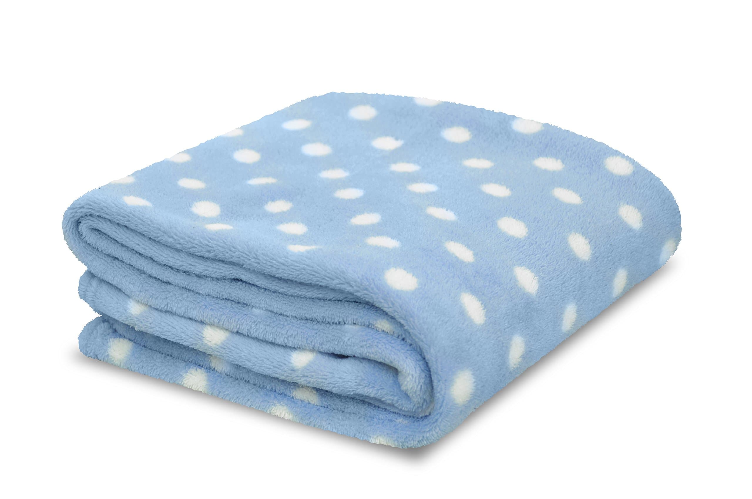 Little Starter Plush Toddler Blanket, Blue Dot