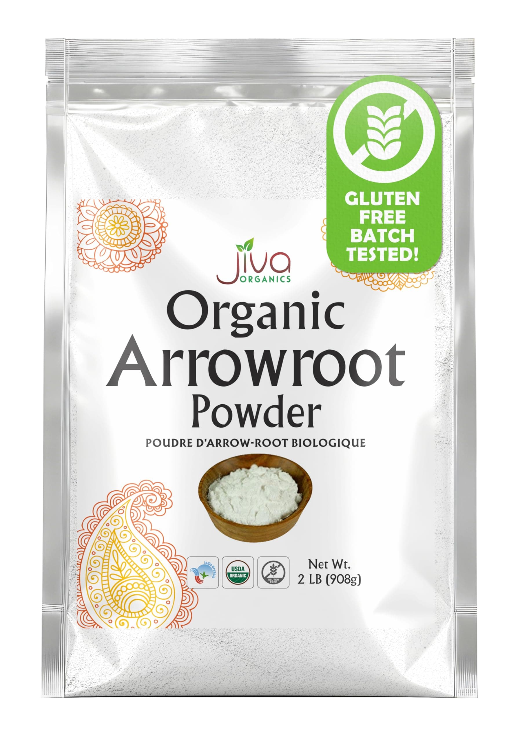 Organic Arrowroot Flour (Powder) 2 Pound Bag - Raw, Non-GMO, Gluten Free