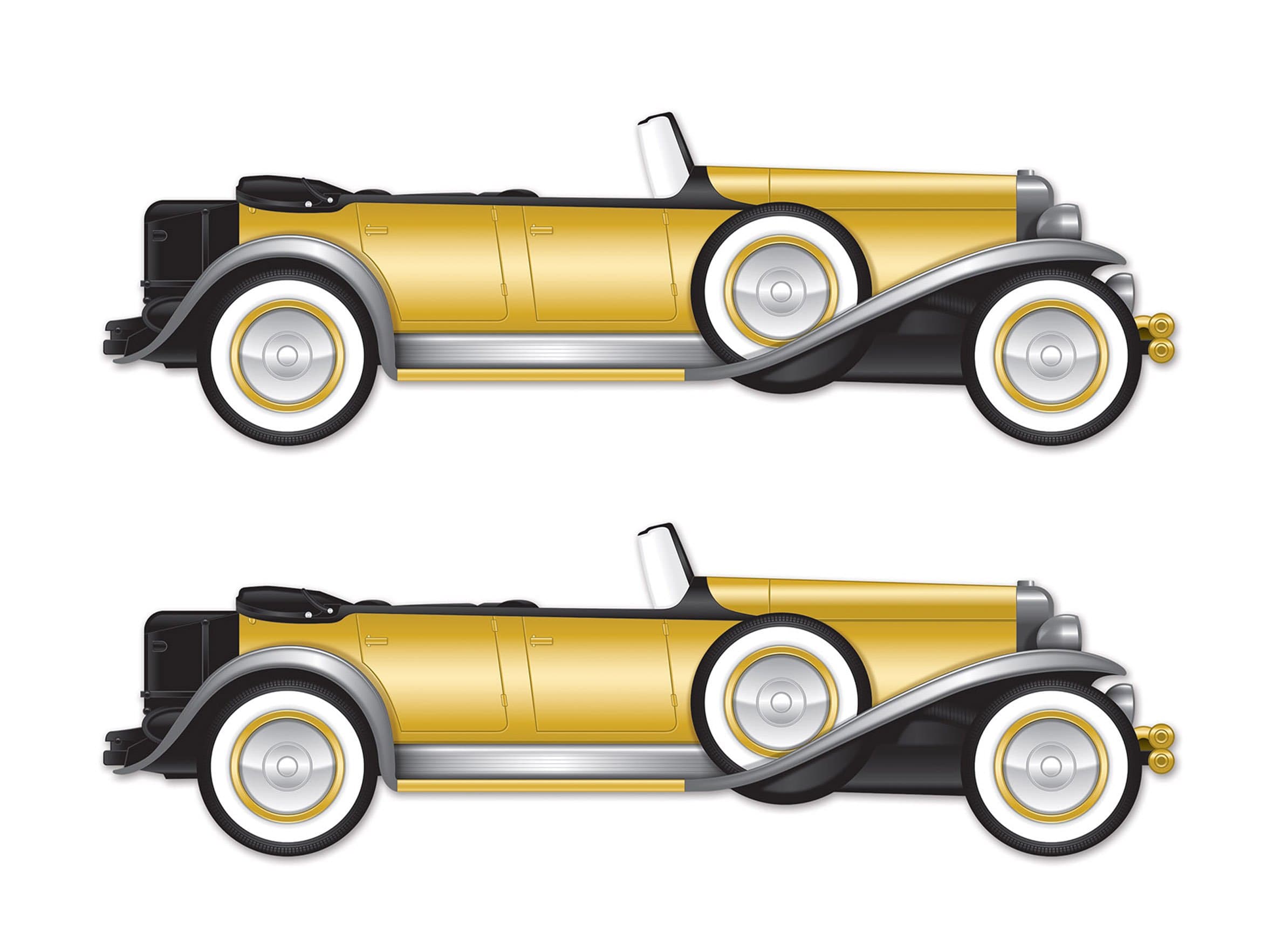 Beistle 54768, 2 Piece Jointed 20's Roadster, 48.25', Paper, Multicolor