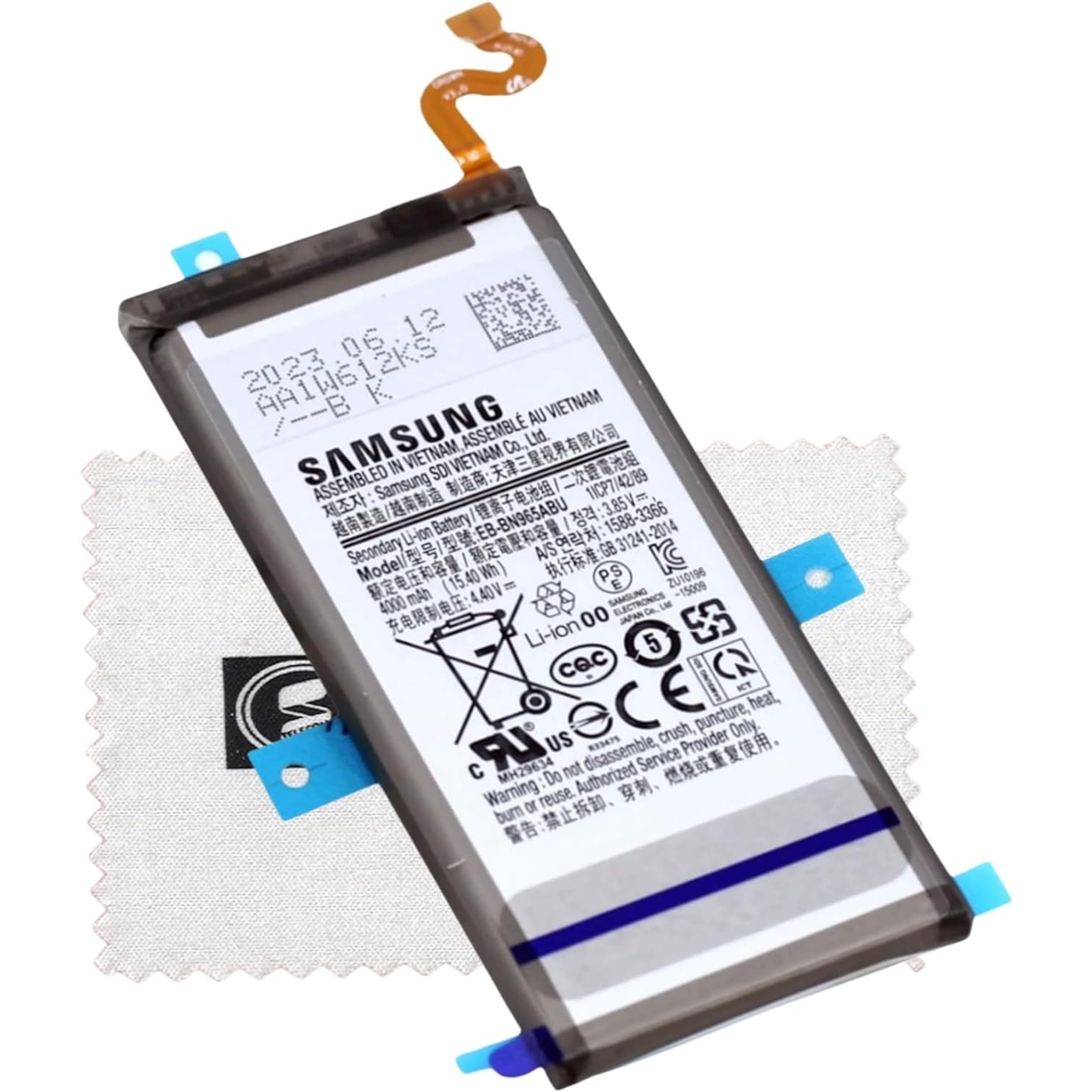 Original Battery EB-BN965ABU for Samsung Galaxy Note 9 (N960F) with Cleaning Cloth Shlok
