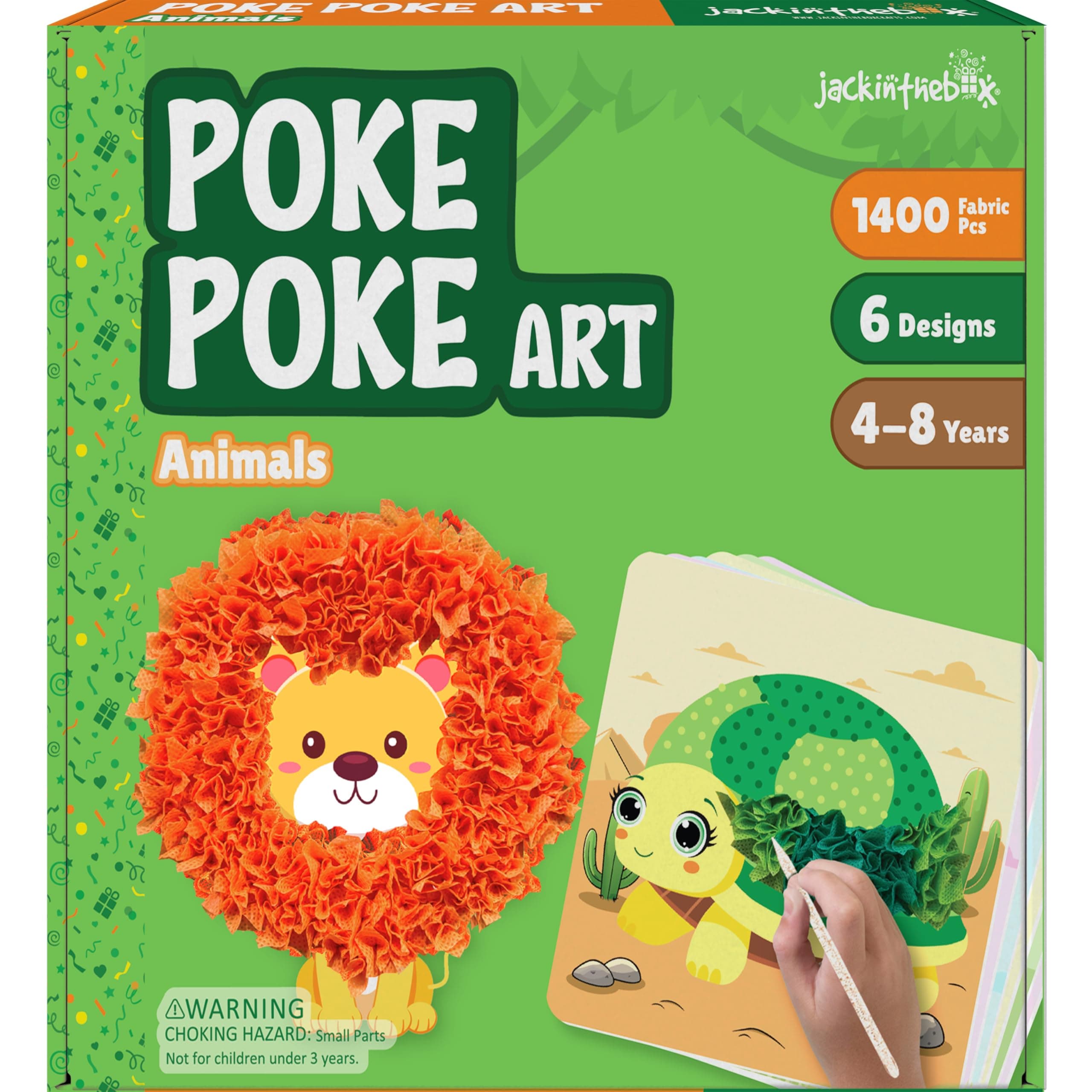 - jackinthebox Poke Poke Art – Animals Theme, Mess-Free Fabric Art and Craft, Flower Pressing Kits, Gift for Kids, Girl Gifts, Boy Gift, Easter Gifts for Girls and Boys Ages 4 5 6 7 8