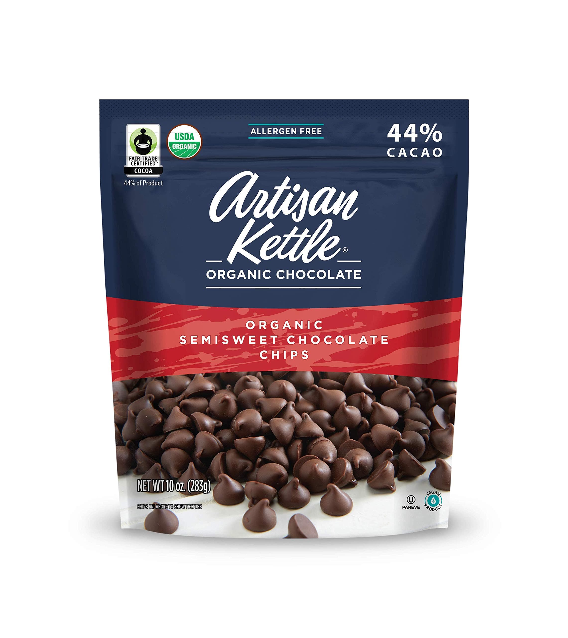 Artisan Kettle Organic Semisweet Chocolate Chips, 10 Ounce (Pack of 6)