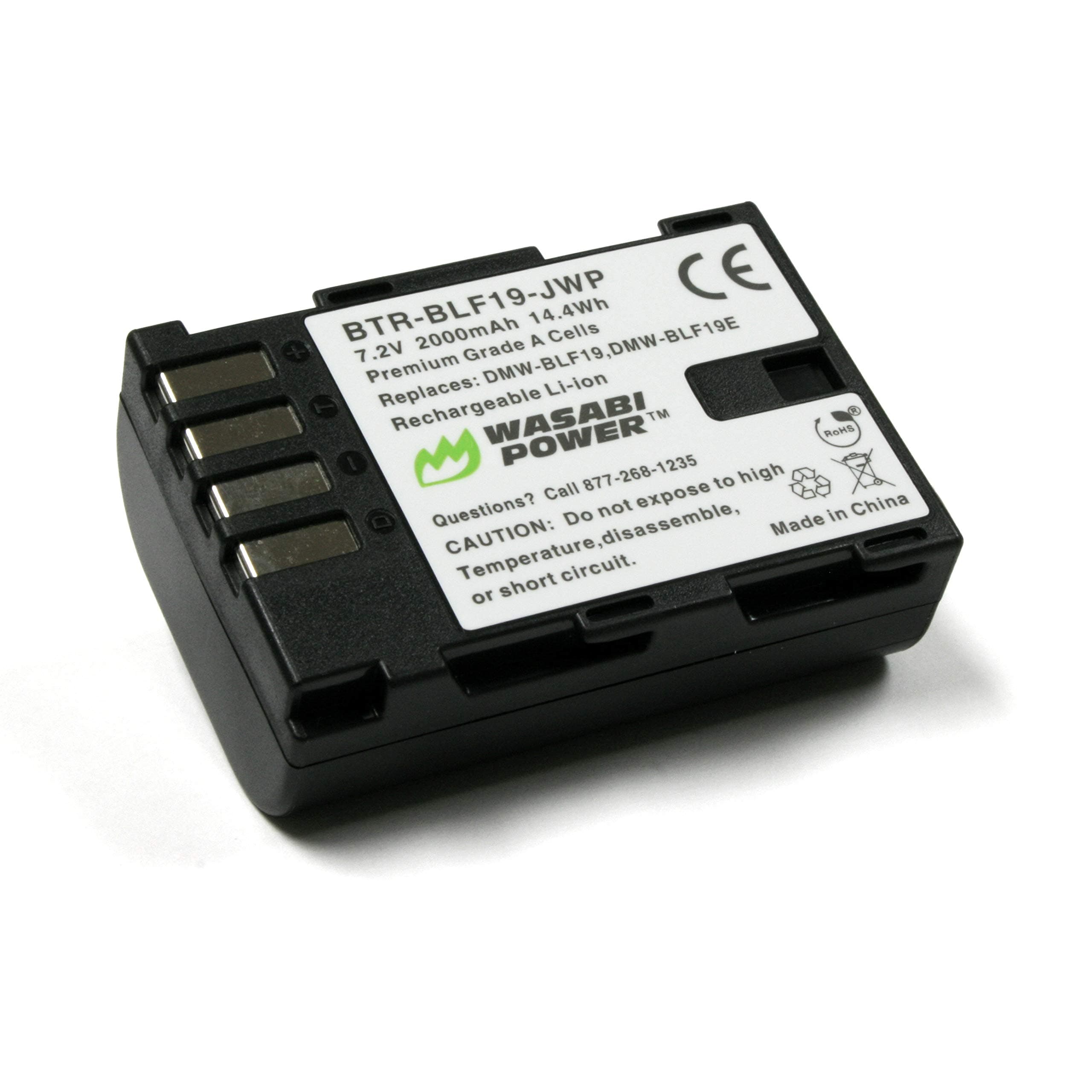 Wasabi Power Battery for Panasonic DMW-BLF19 and Panasonic Lumix DMC-GH3, DMC-GH4, DC-GH5, DC-GH5S, DC-G9