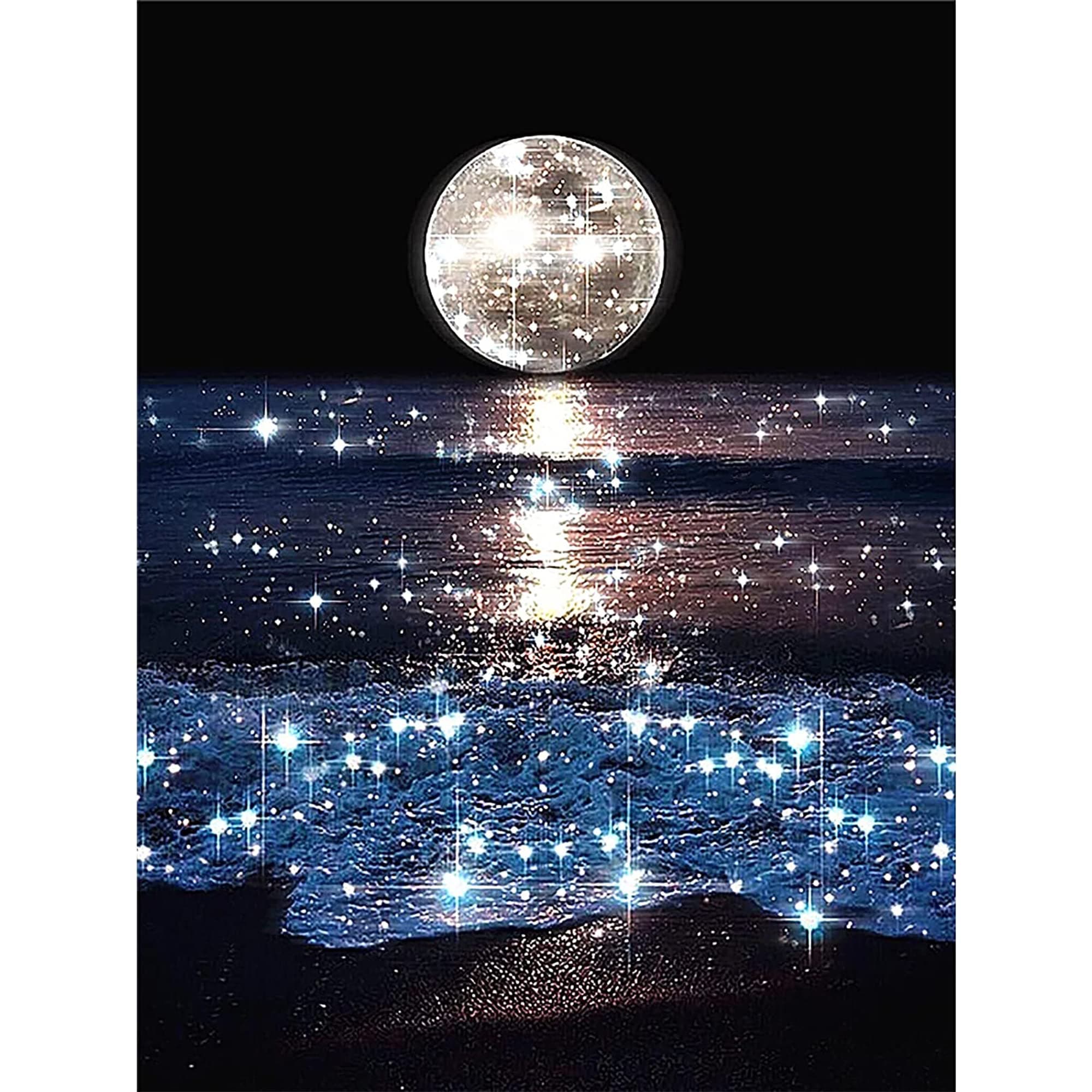 HuaCan Diamond Painting Kits Moon DIY 5D Square Full Drill Art Perfect for Relaxation and Home Wall Decor 30x40cm