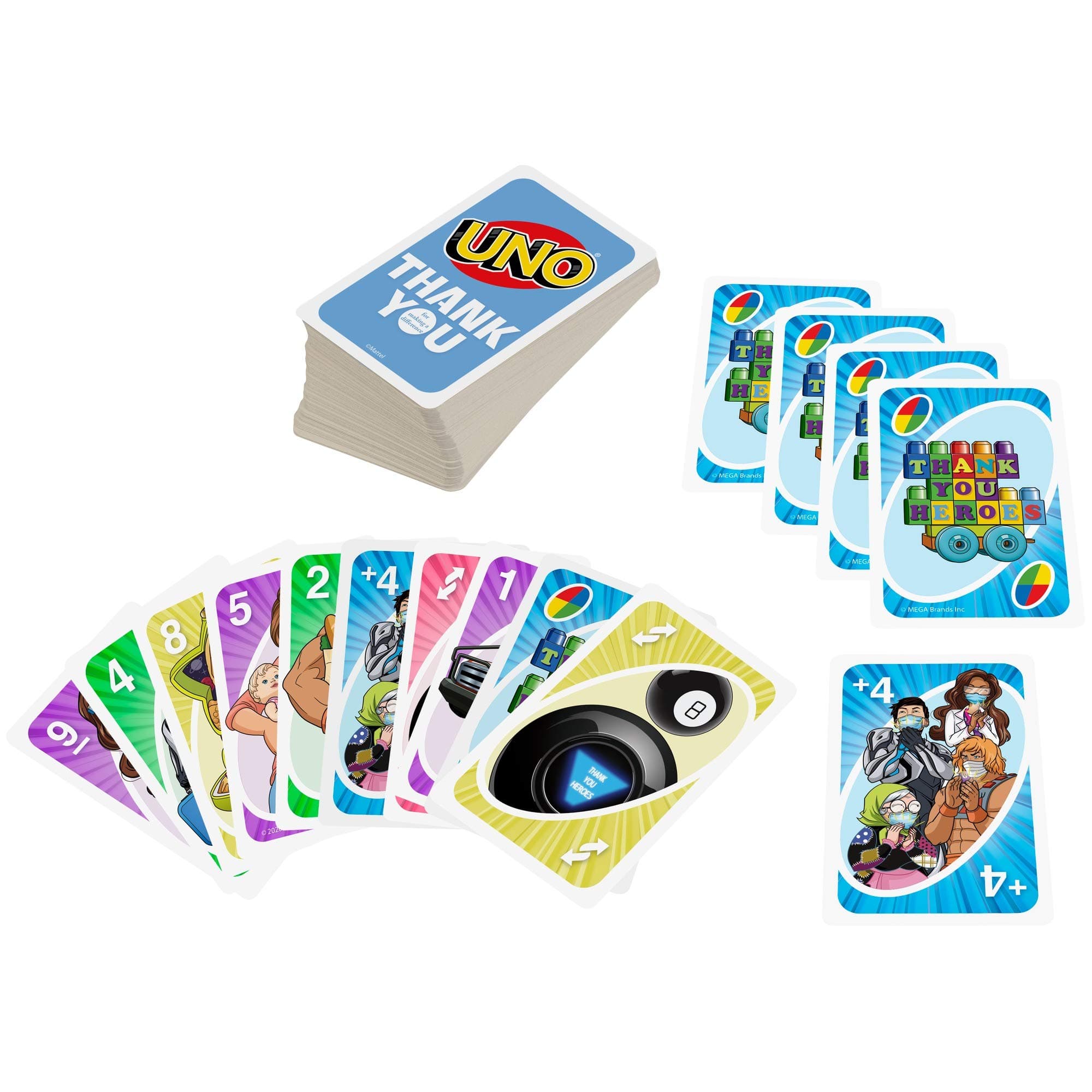 Mattel UNO - THANK YOU HEROES Card Game for Kid