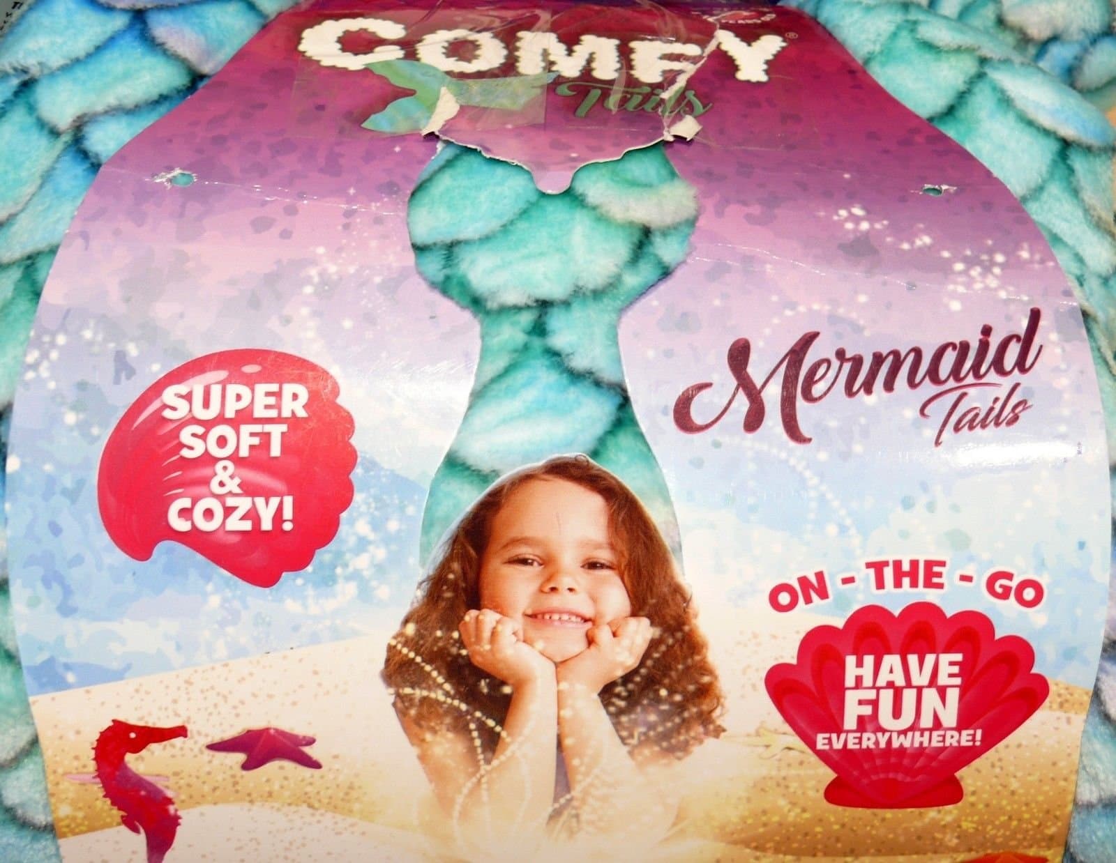 Comfy Tails Childrens Super Soft and Cozy Fleece Mermaid Tail Throw Blanket (Mermaid Turquoise)