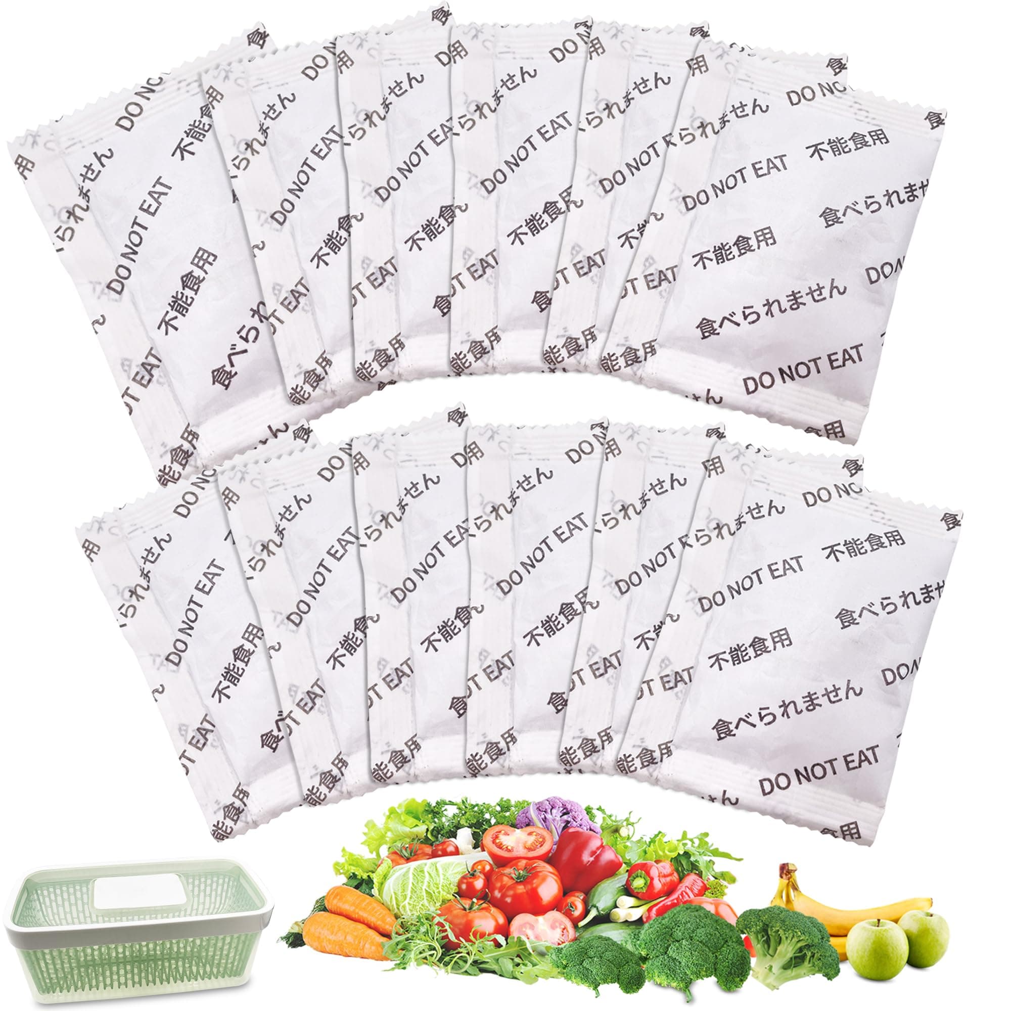 12 Pack Produce Saver Refills Kit for OXO GreenSaver Produce Keepers and Crisper Inserts, Keep Fruits Veg Fresh, Also Compatible with Bluapple Produce Freshness Saver Balls and other Produce Savers