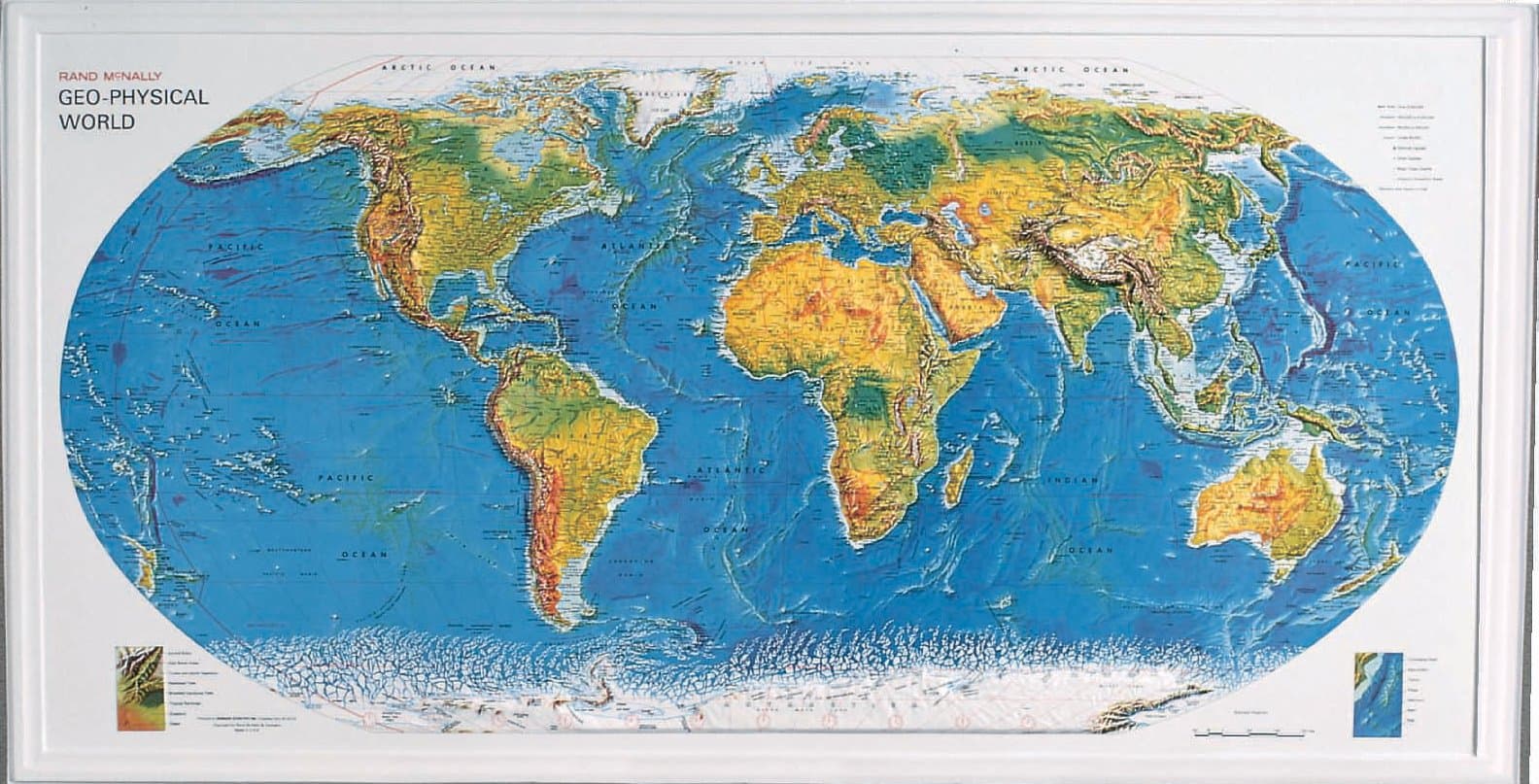 Hubbard Scientific World Relief Map, 38" Width x 20" Height